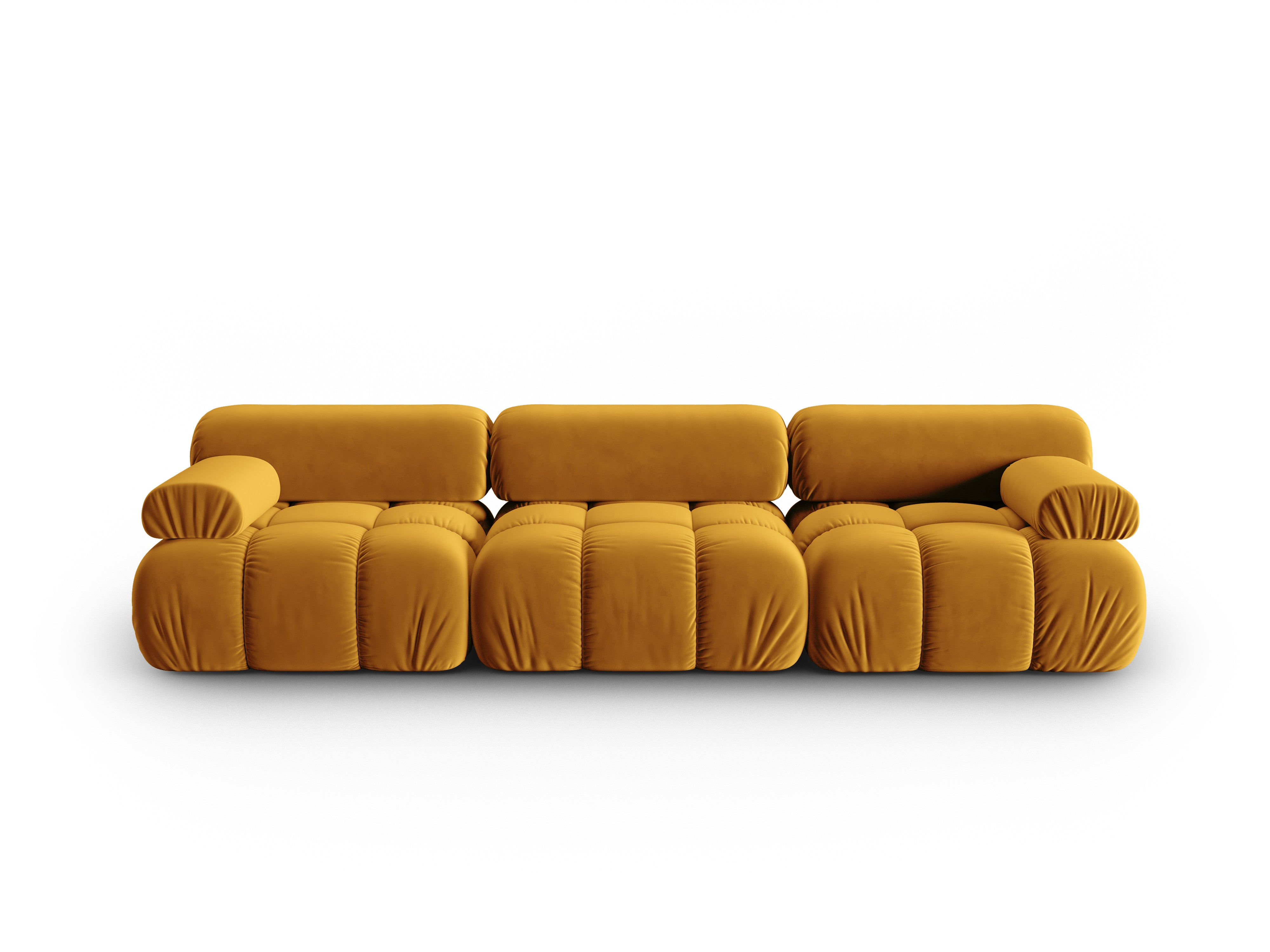 CORTINA Yellow Velvet 3-Seater Sofa