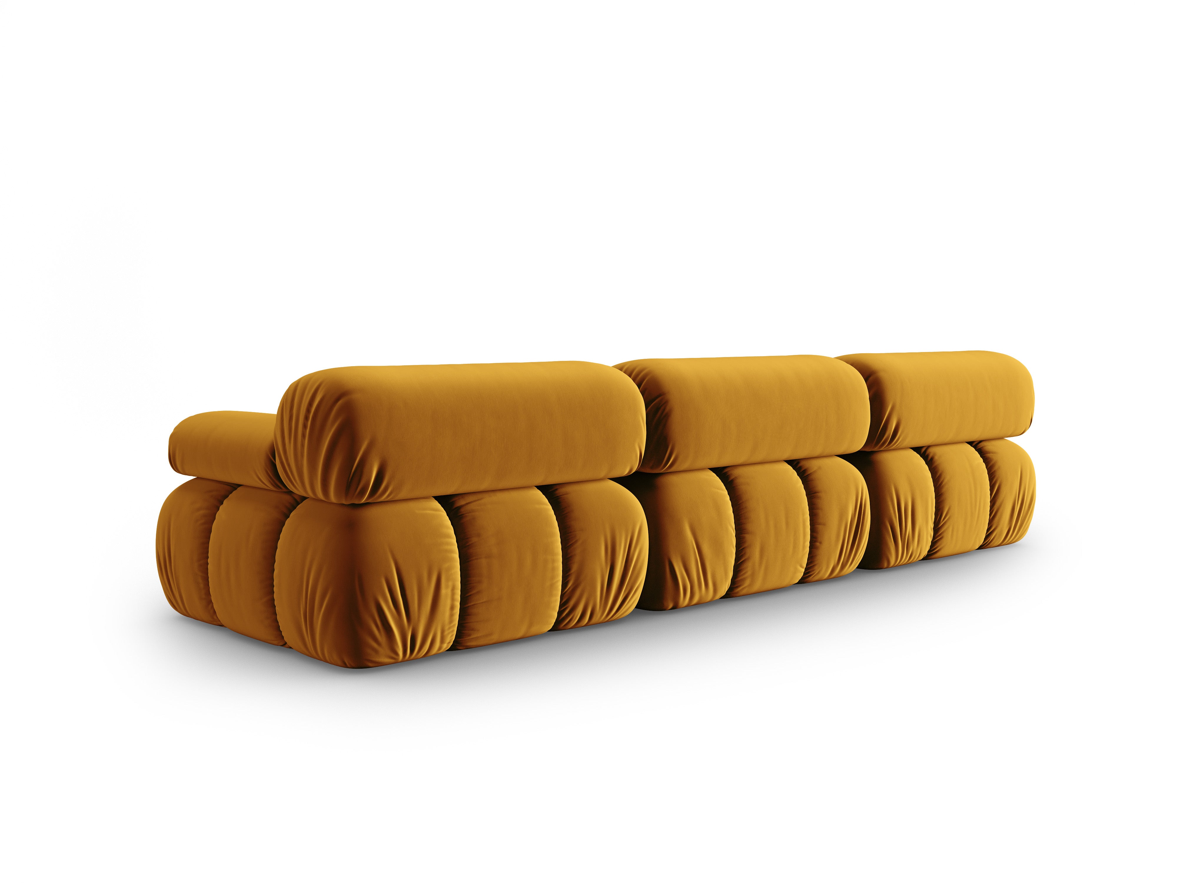 CORTINA Yellow Velvet 3-Seater Sofa