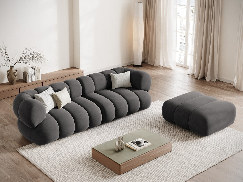 Sofa aus Samt für 4 Personen KOGE dunkelgrau