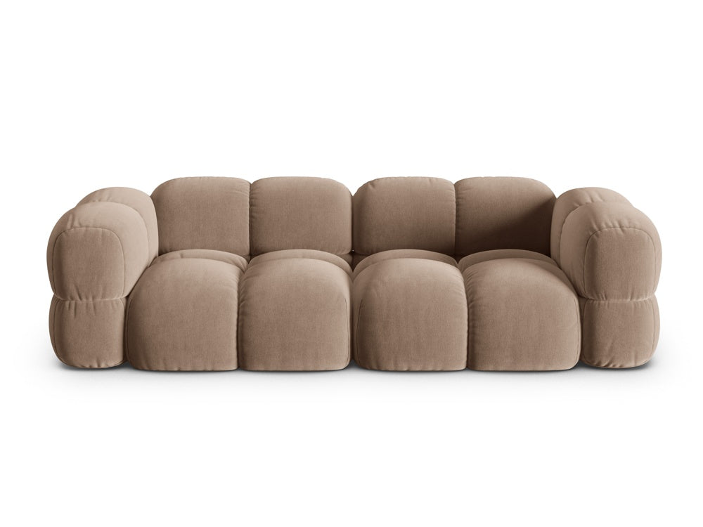 Sofa für 4 Personen aus Samt LORETTO dunkelbeige