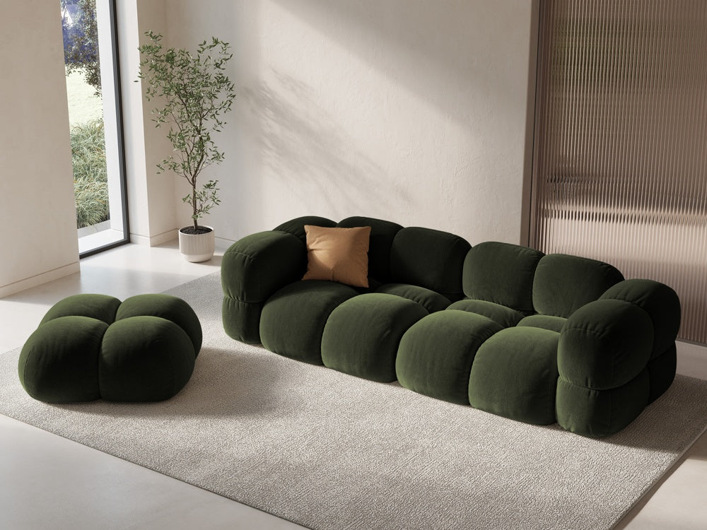 Sofa 4-sitzige Samt LORETTO grün