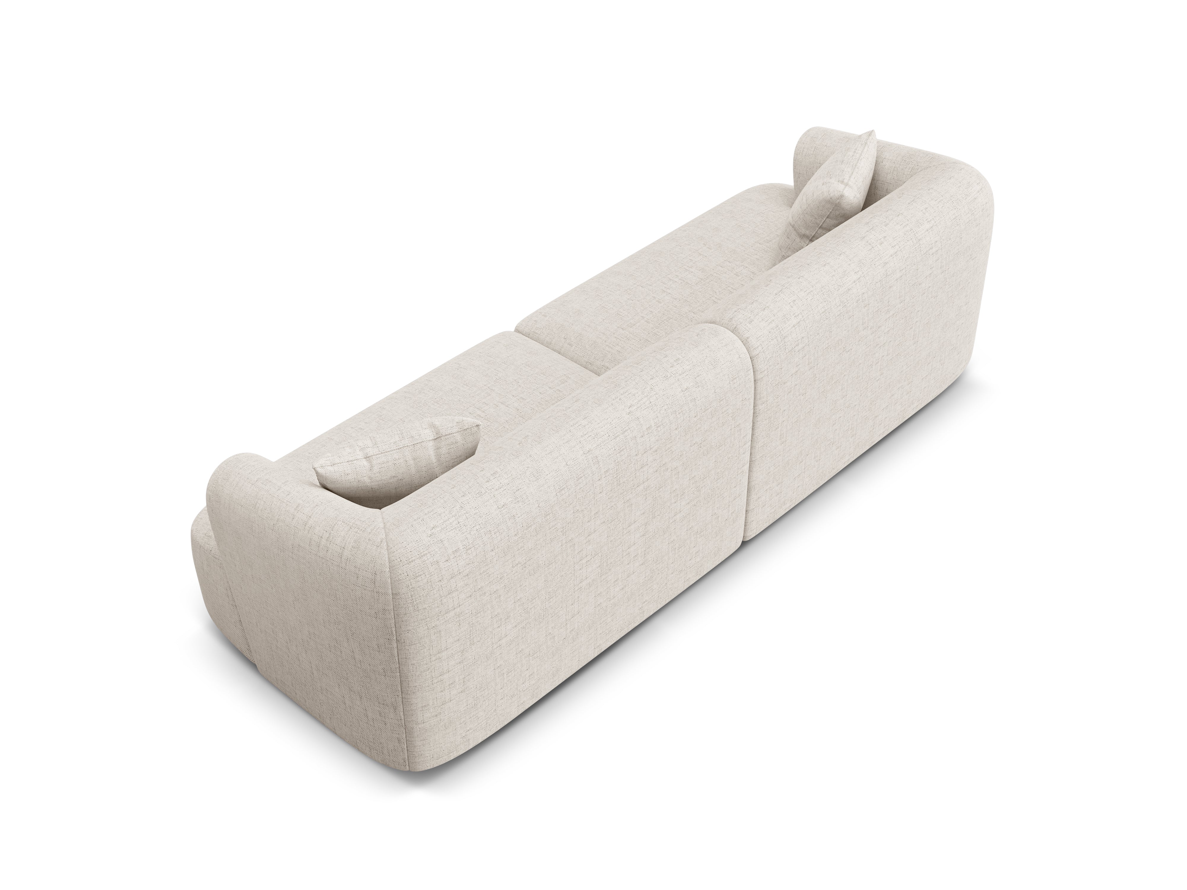 Sofa für 4 Personen CAMPI cremefarbener Chenille