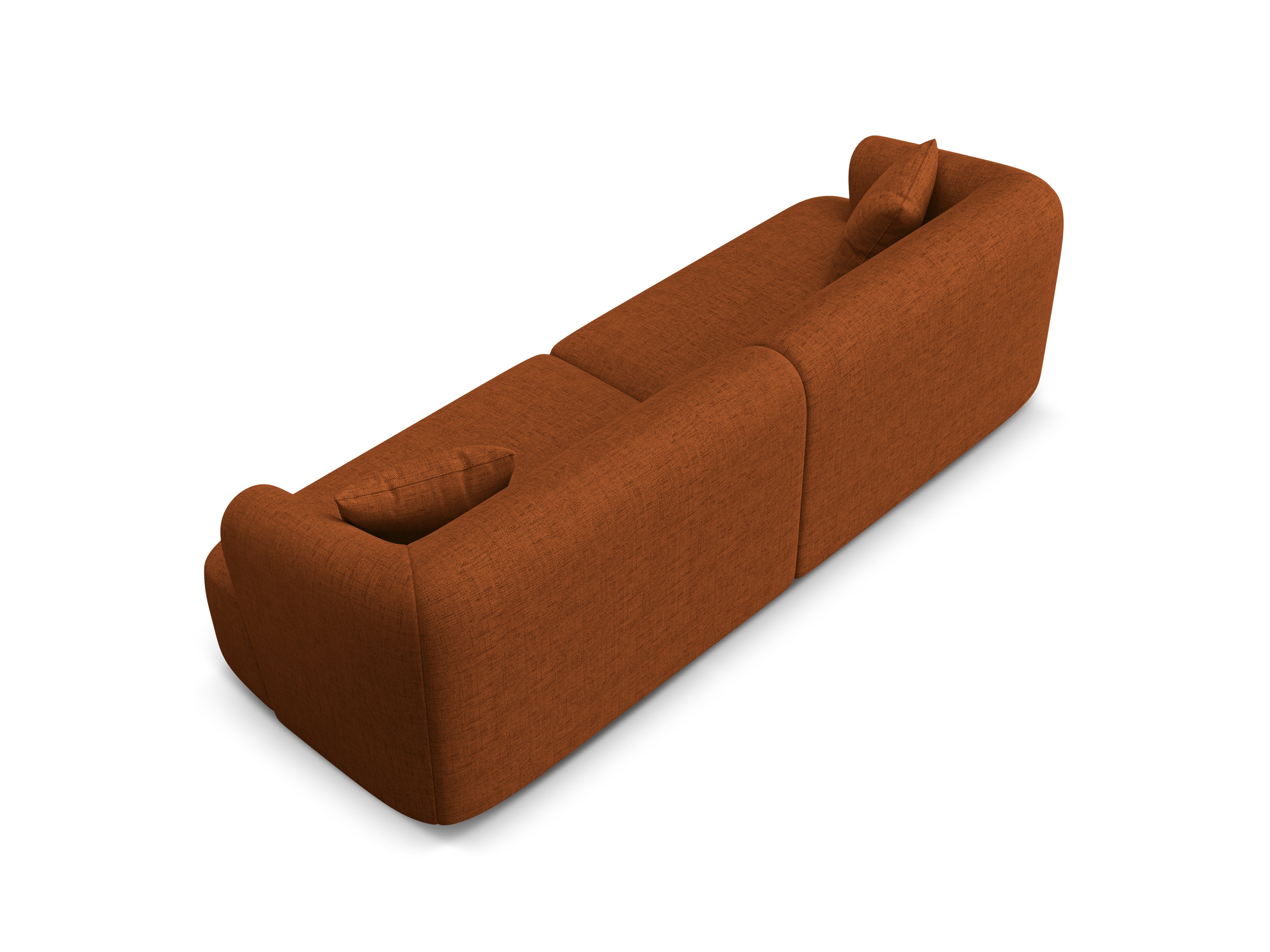 Sofa 4-sitzig CAMPI ziegelrot Chenille