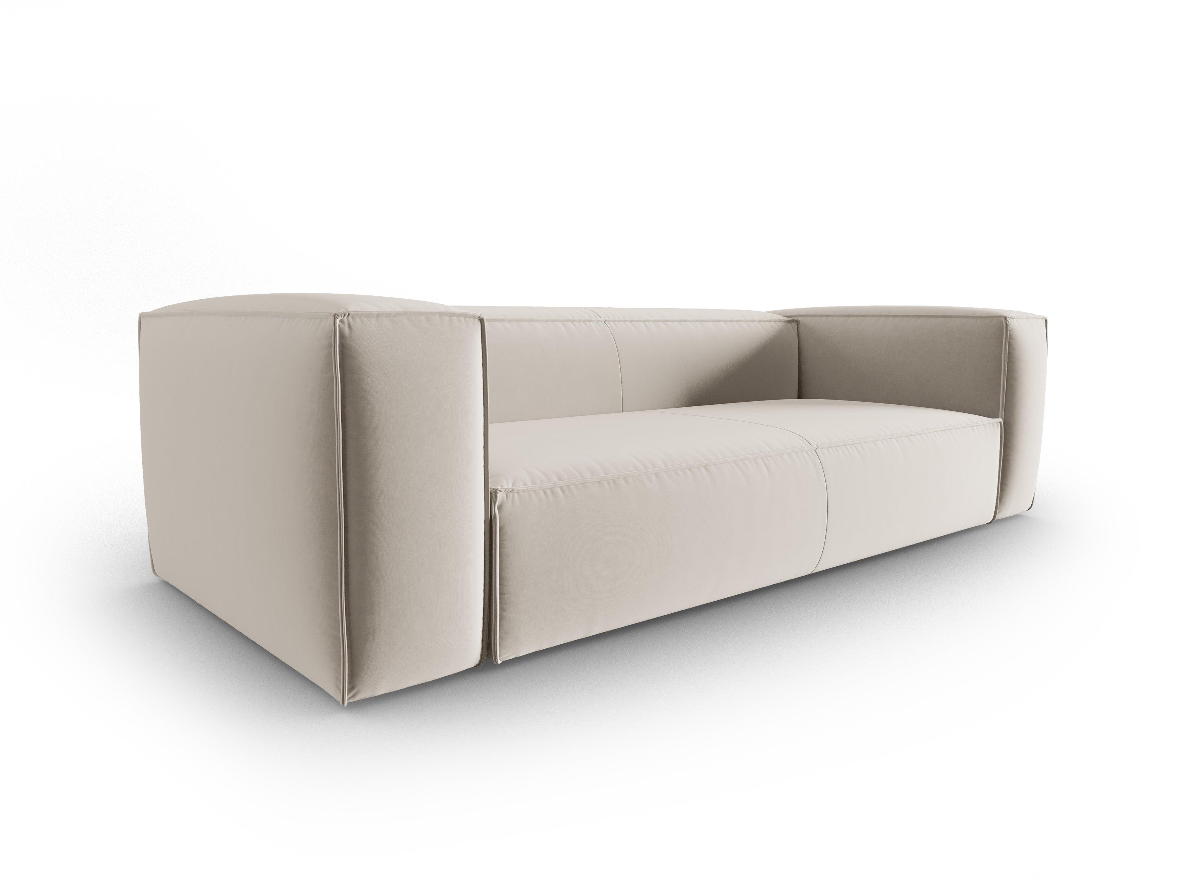 Samt 4-Sitzer Sofa MACKAY hellbeige