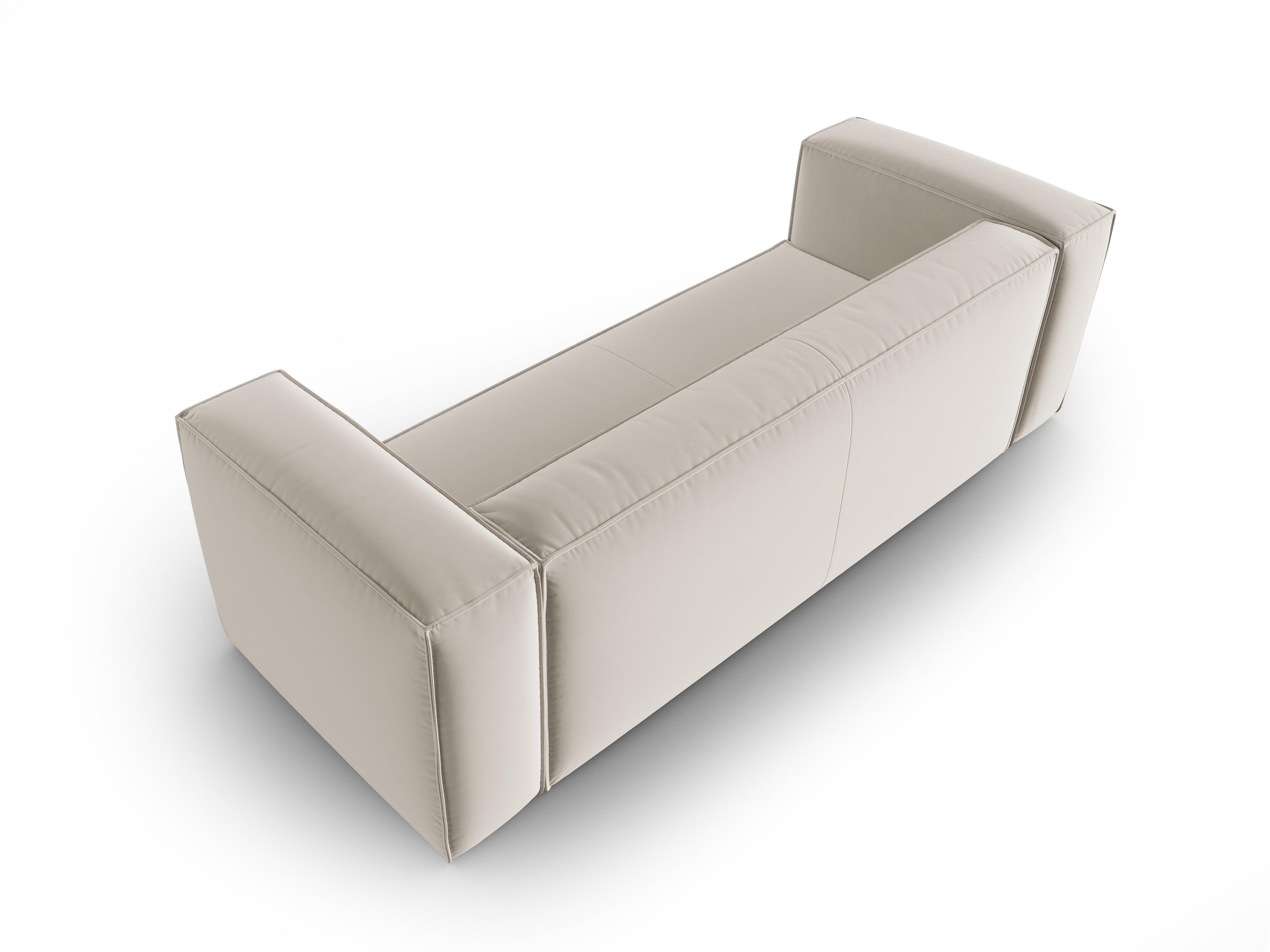 Samt 4-Sitzer Sofa MACKAY hellbeige