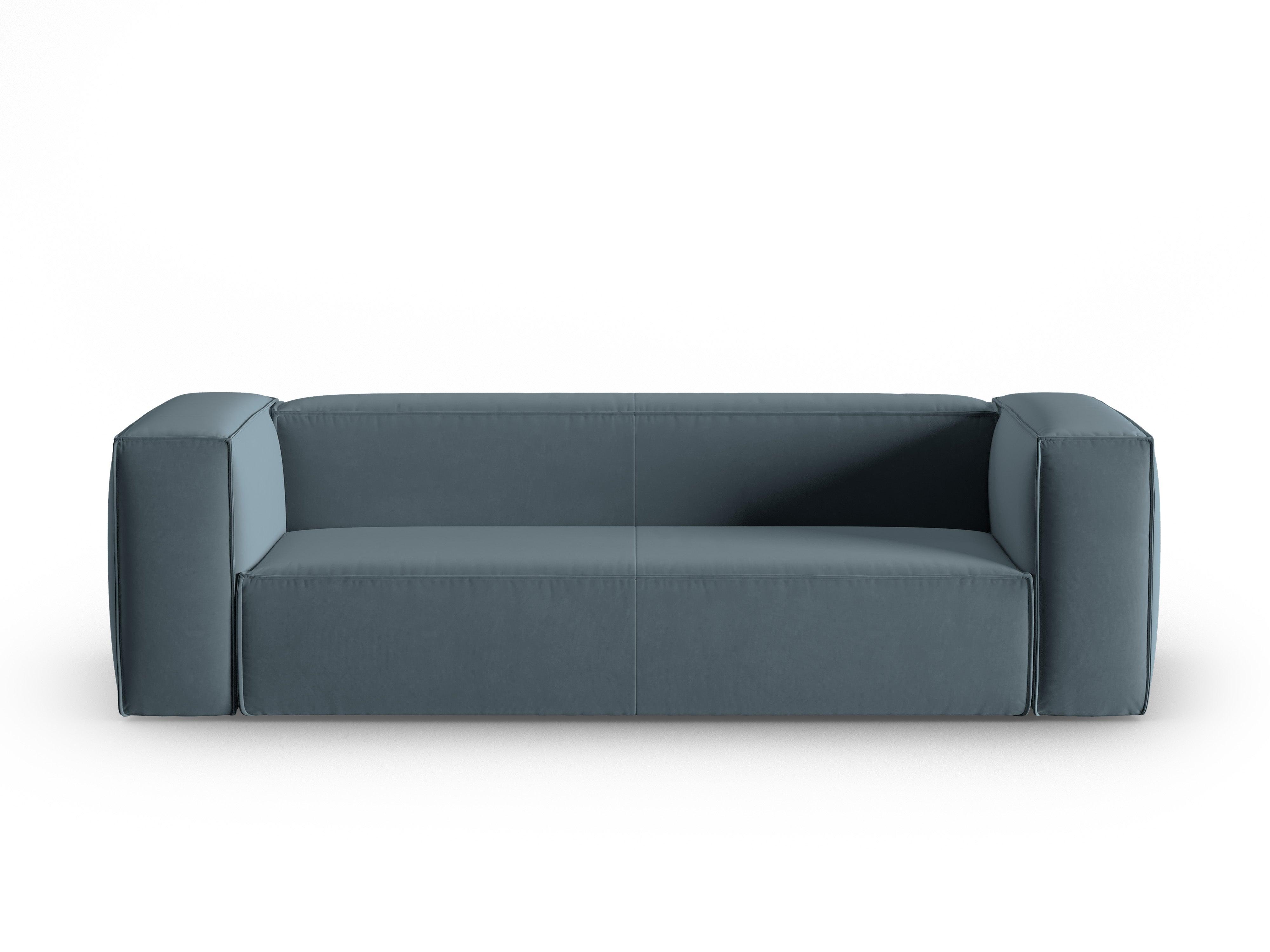 Samt 4-Sitzer-Sofa MACKAY blau