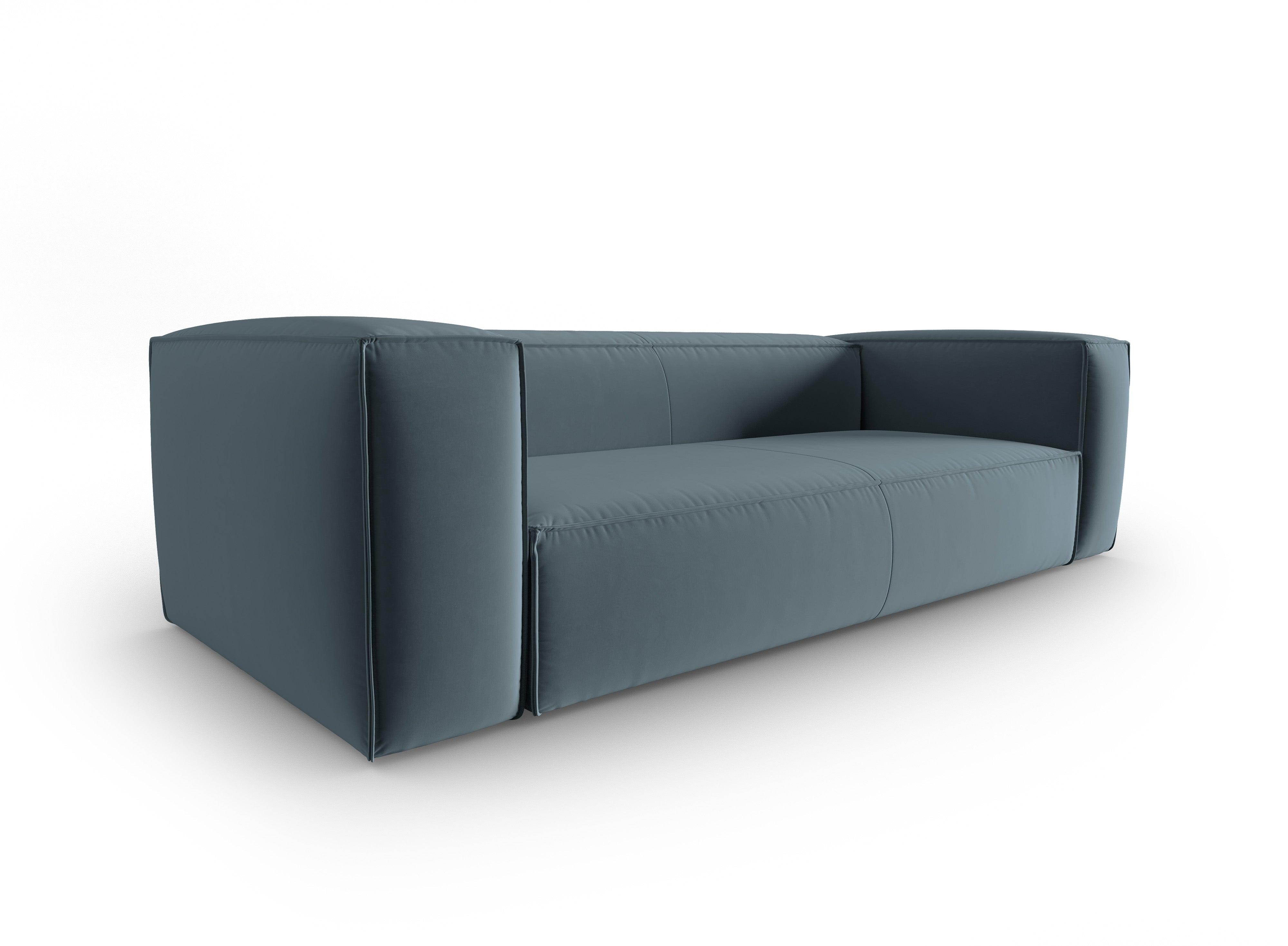 Samt 4-Sitzer-Sofa MACKAY blau