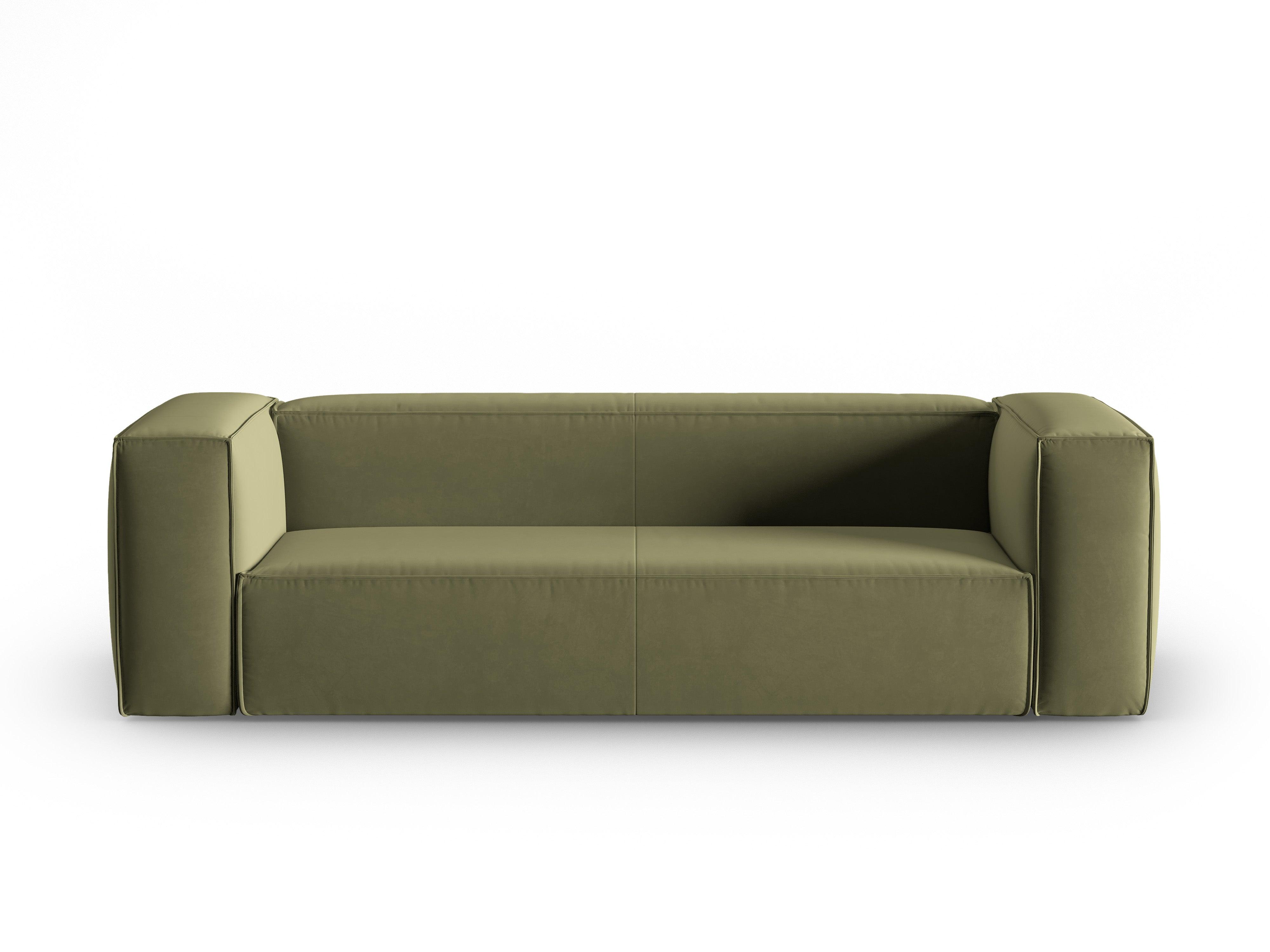 Samt 4-Sitzer-Sofa MACKAY hellgrün