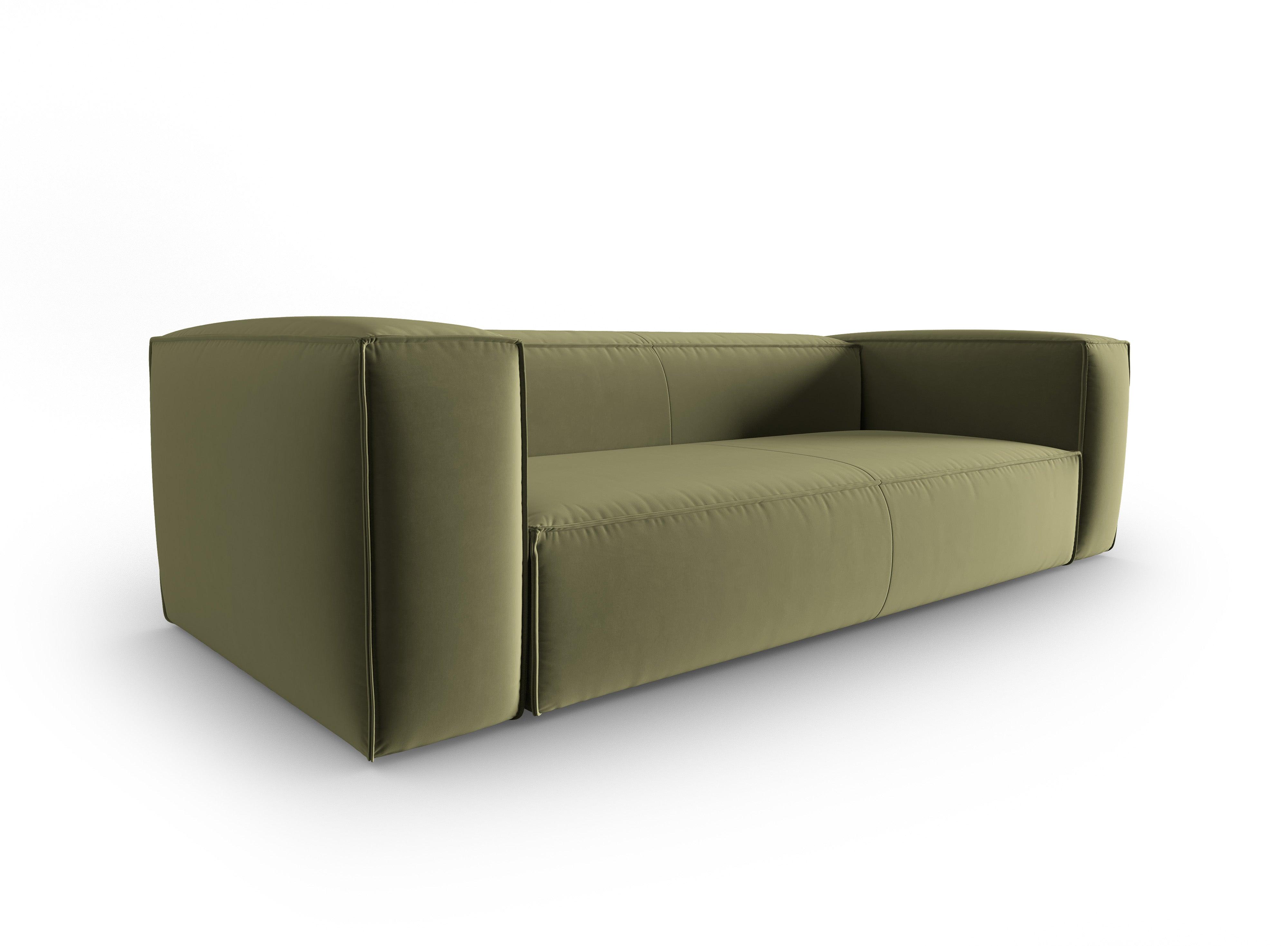 Samt 4-Sitzer-Sofa MACKAY hellgrün