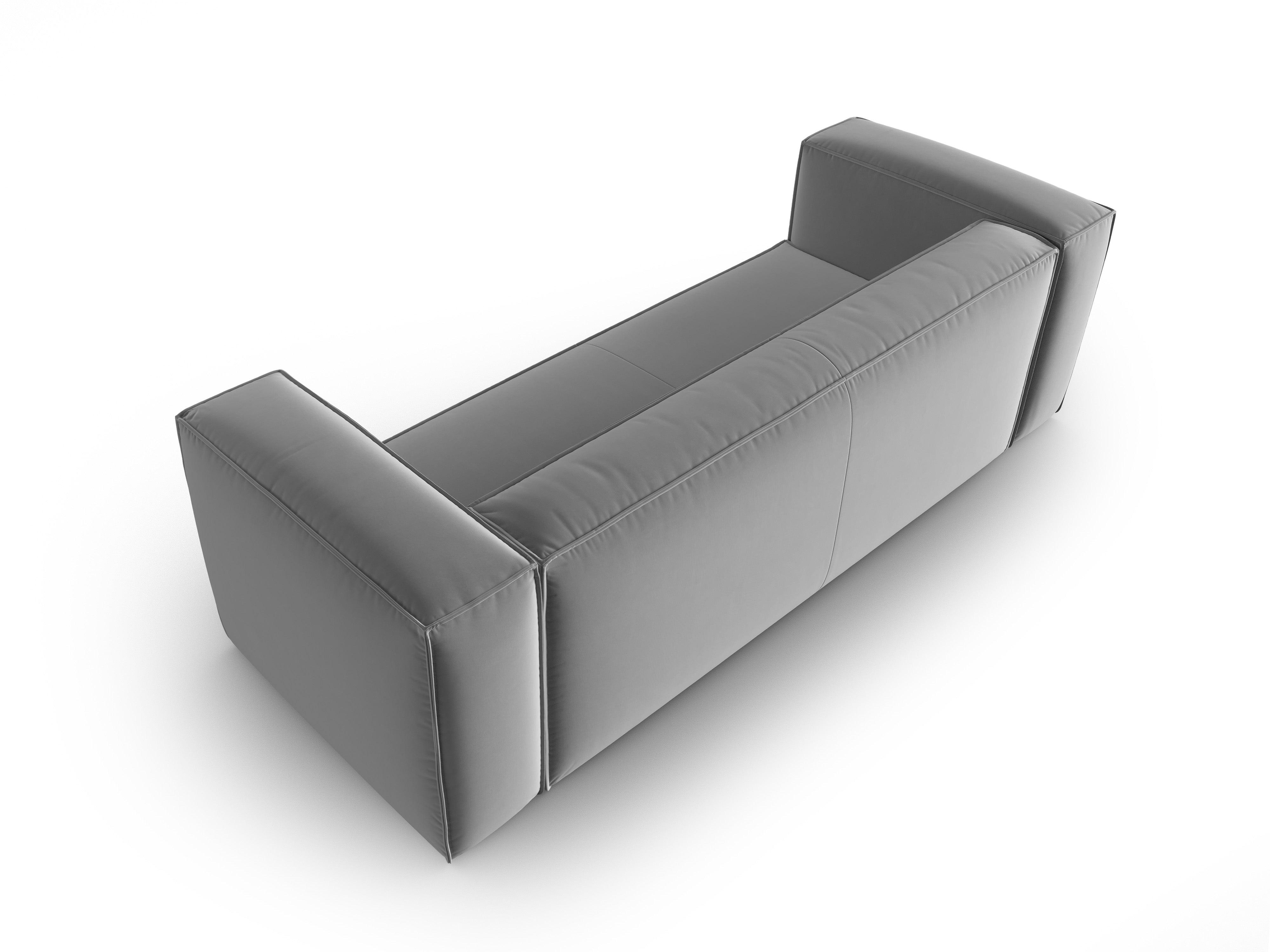 Samt 4-Sitzer Sofa MACKAY hellgrau