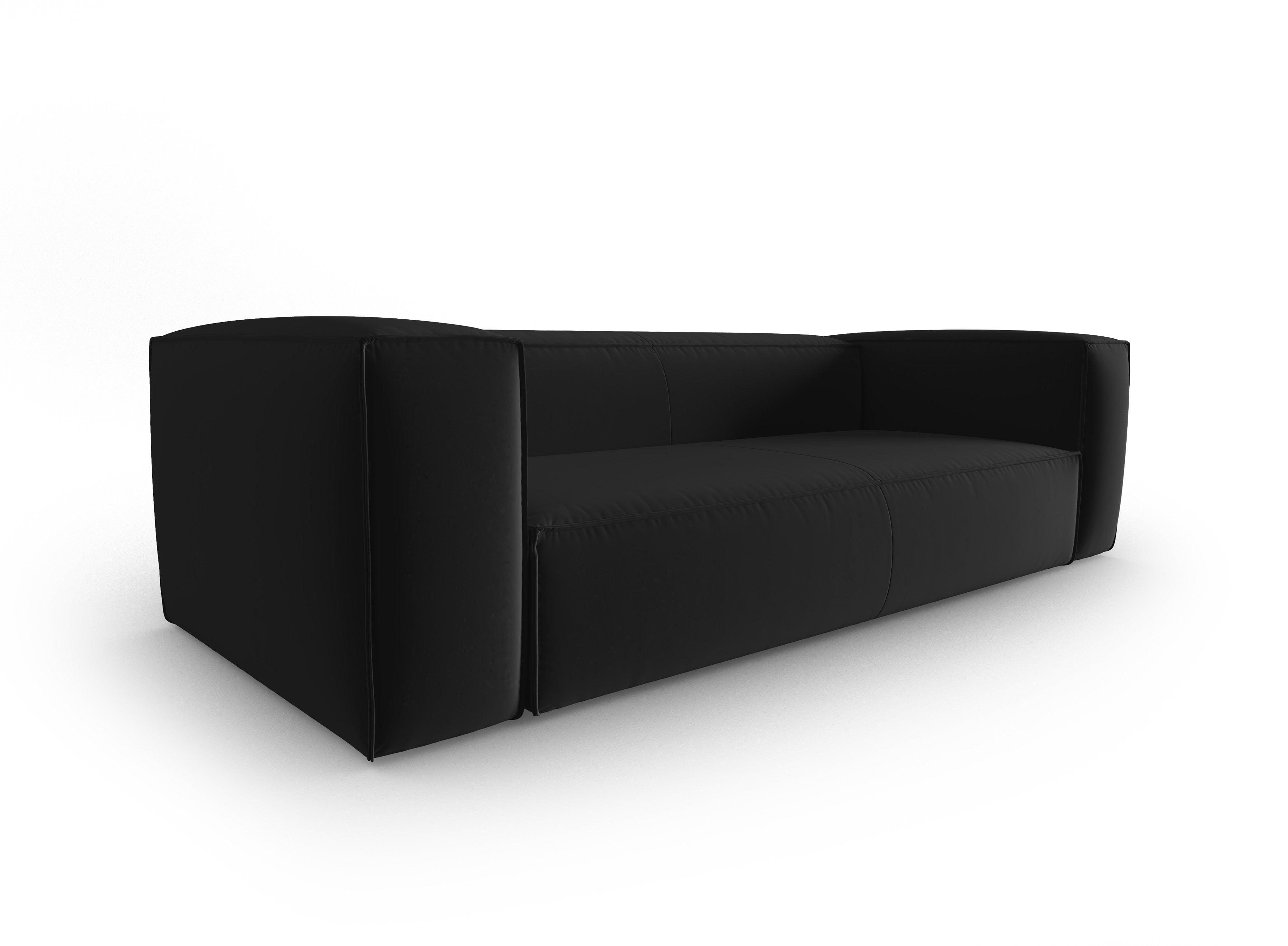 Samt 4-Sitzer-Sofa MACKAY schwarz