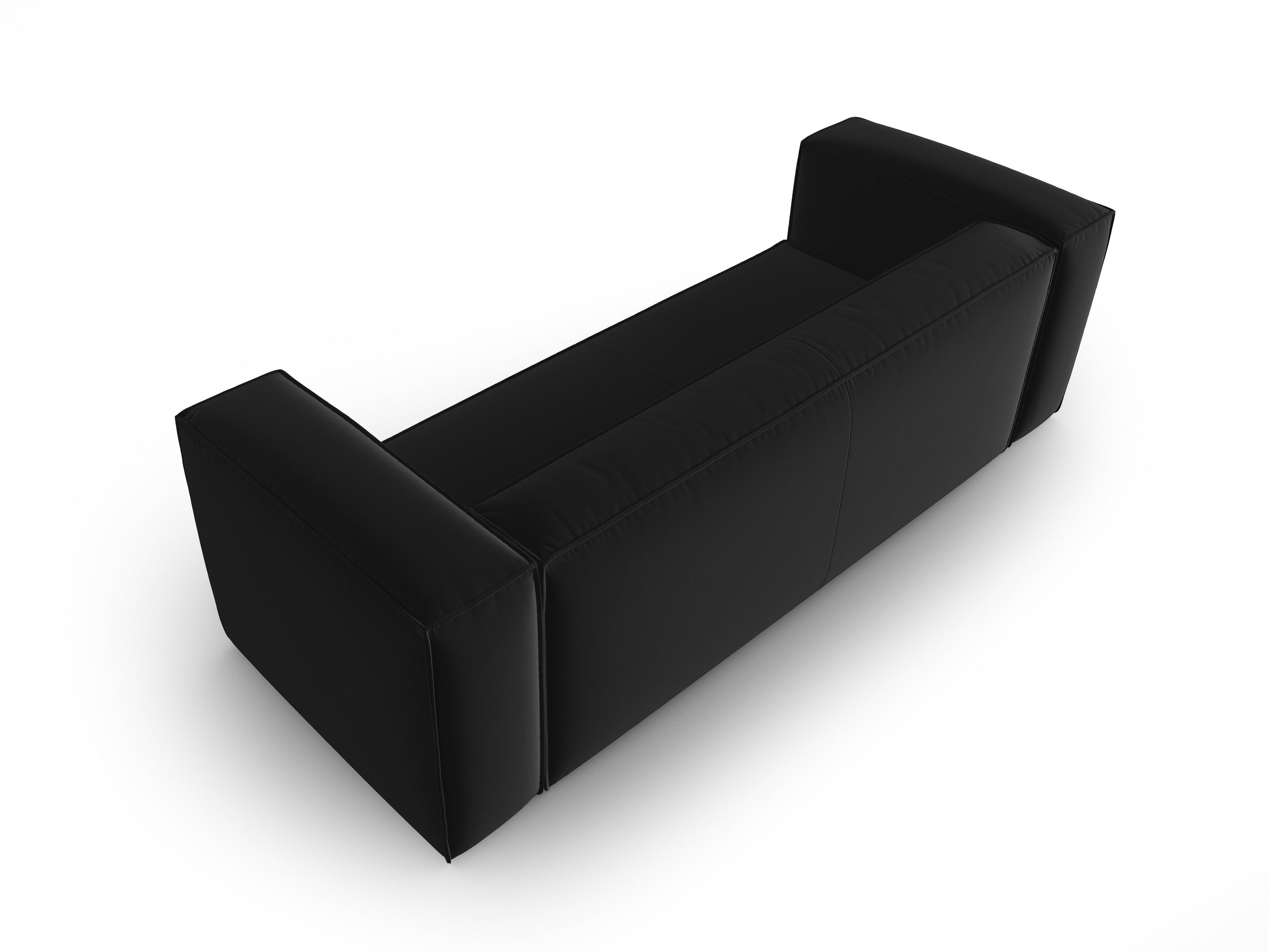 Samt 4-Sitzer-Sofa MACKAY schwarz