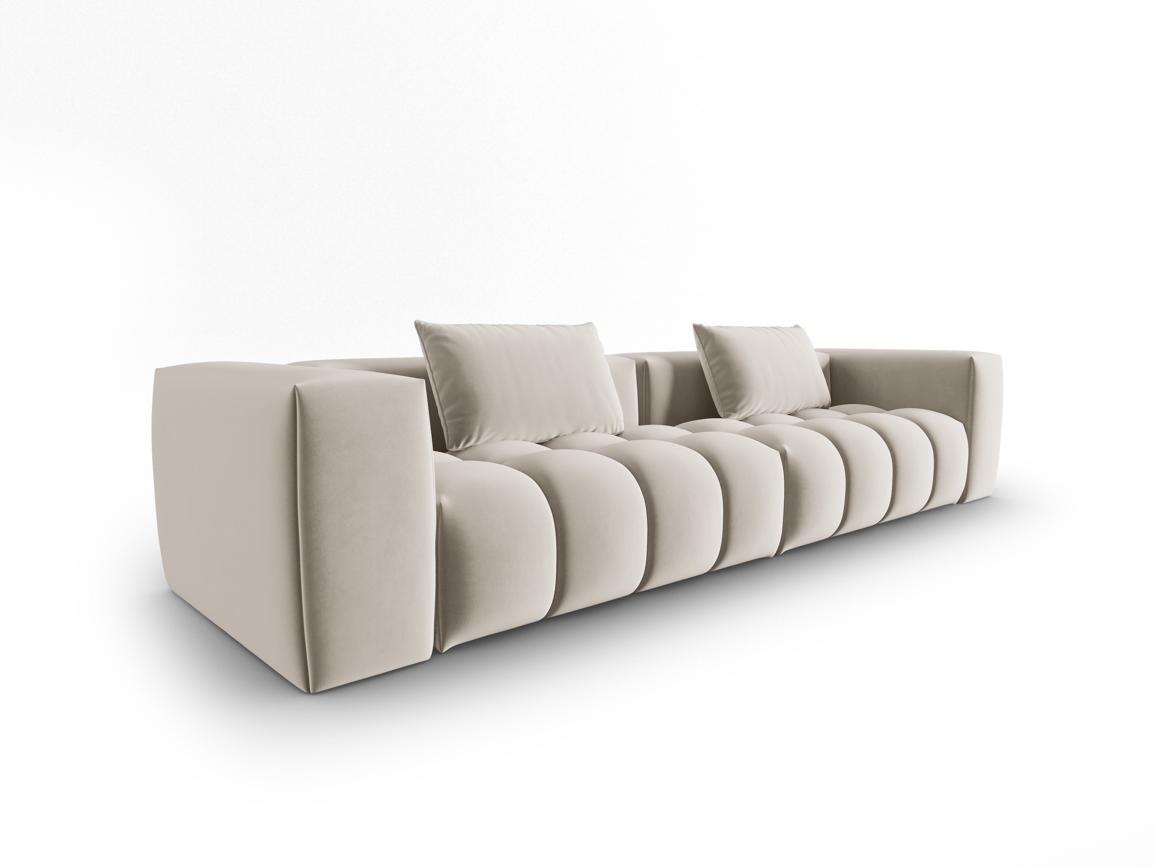 Velvet Sofa for 5 People VERONA ecru