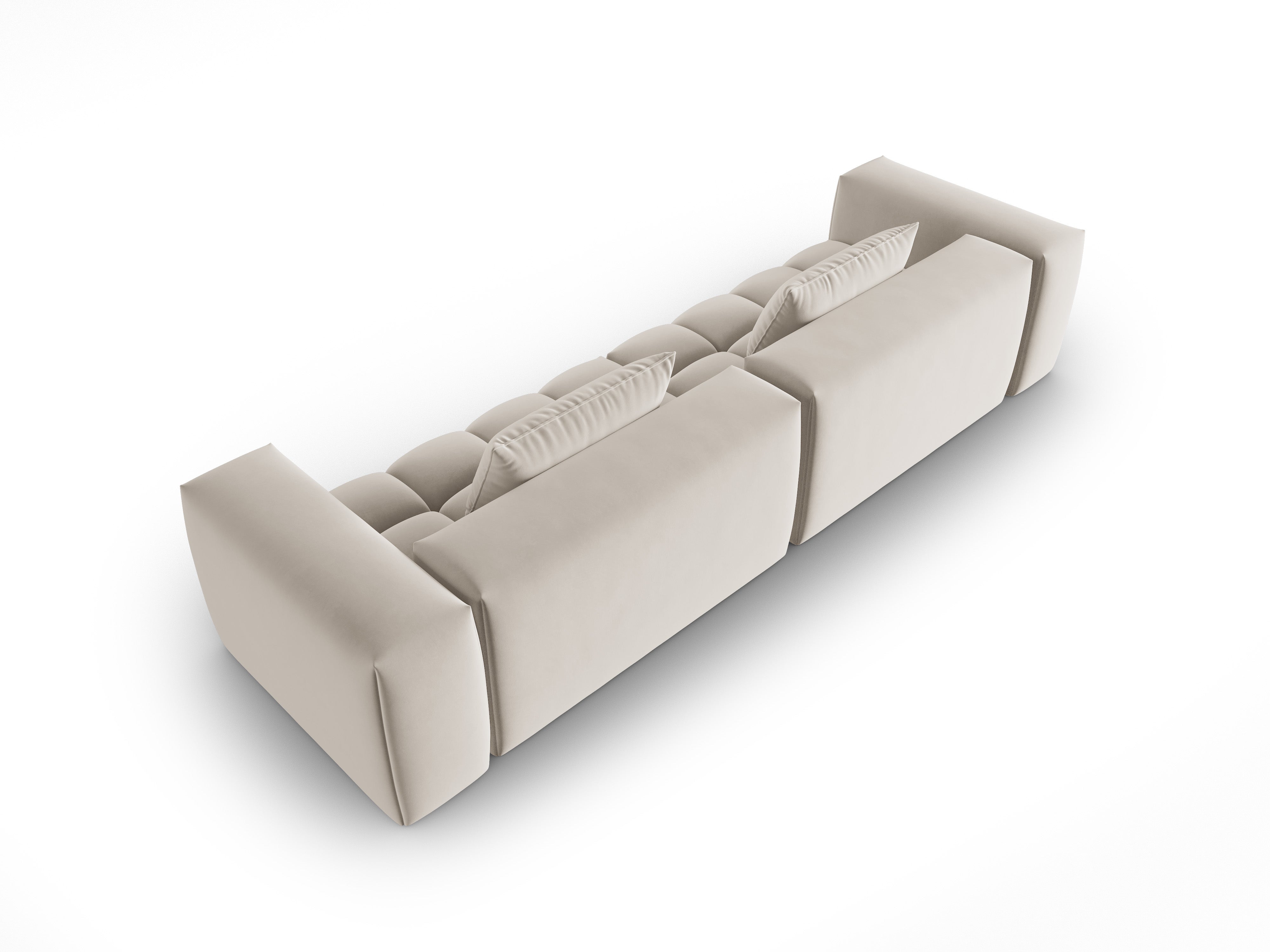 Velvet Sofa for 5 People VERONA ecru
