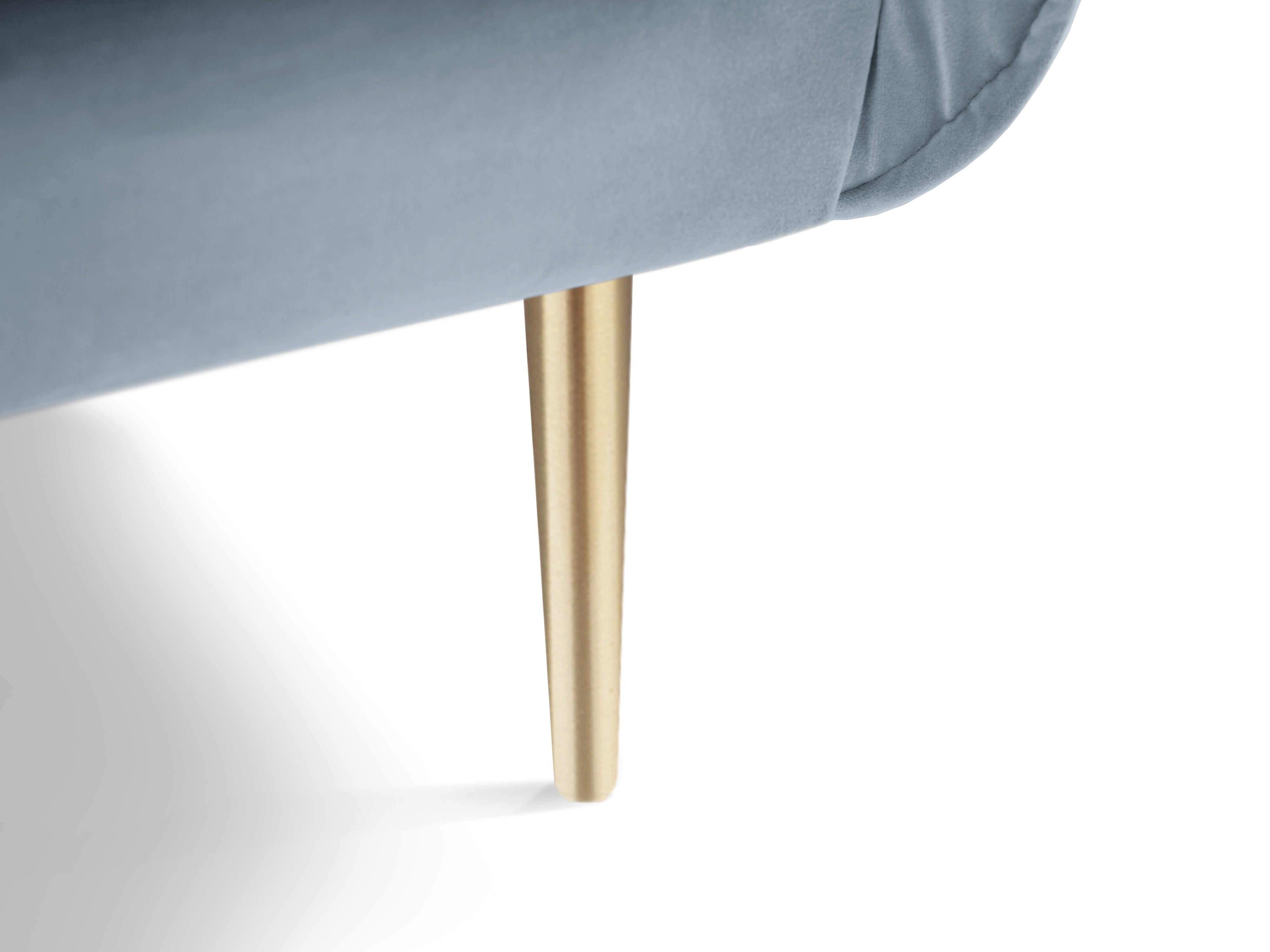 Samt Sessel VIENNA hellblau mit goldenem Fuß