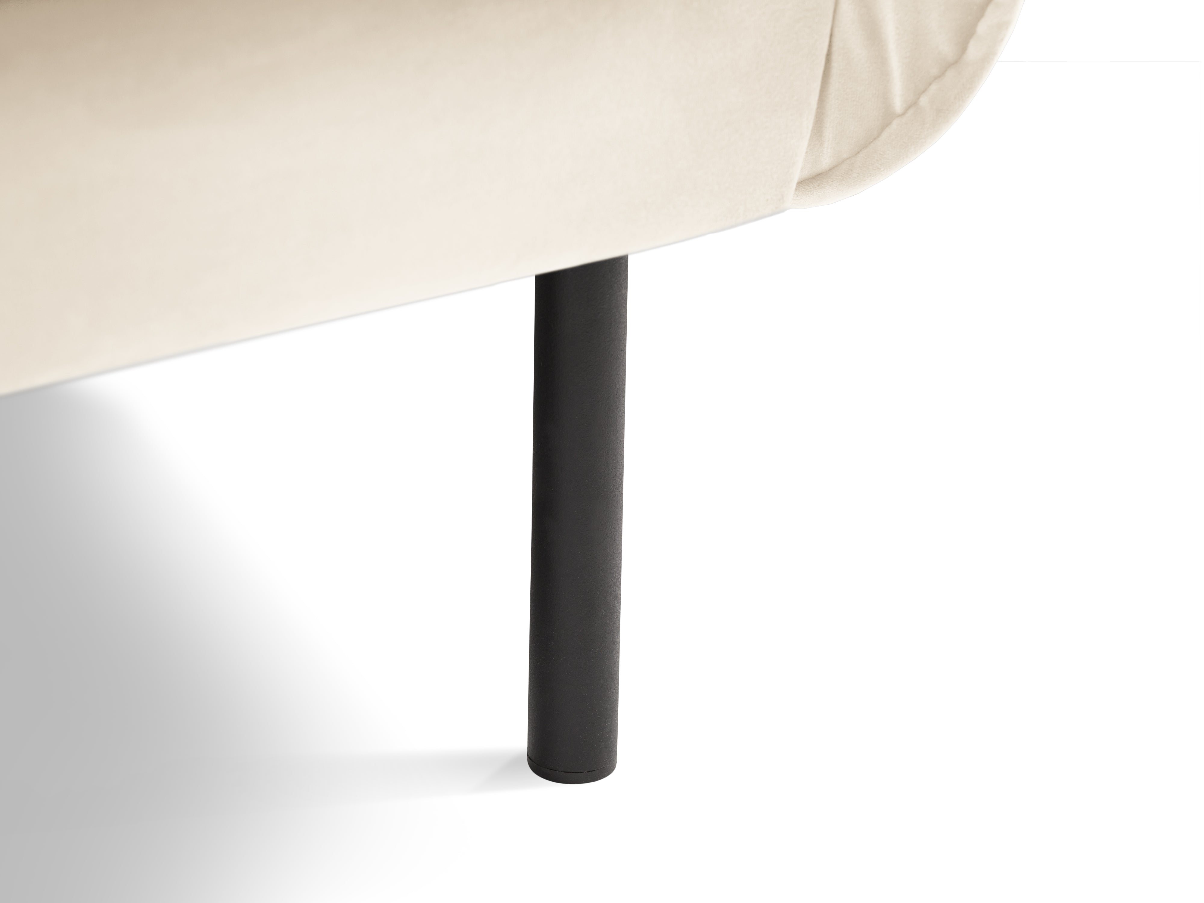 Samt Sessel VIENNA beige mit schwarzem Gestell