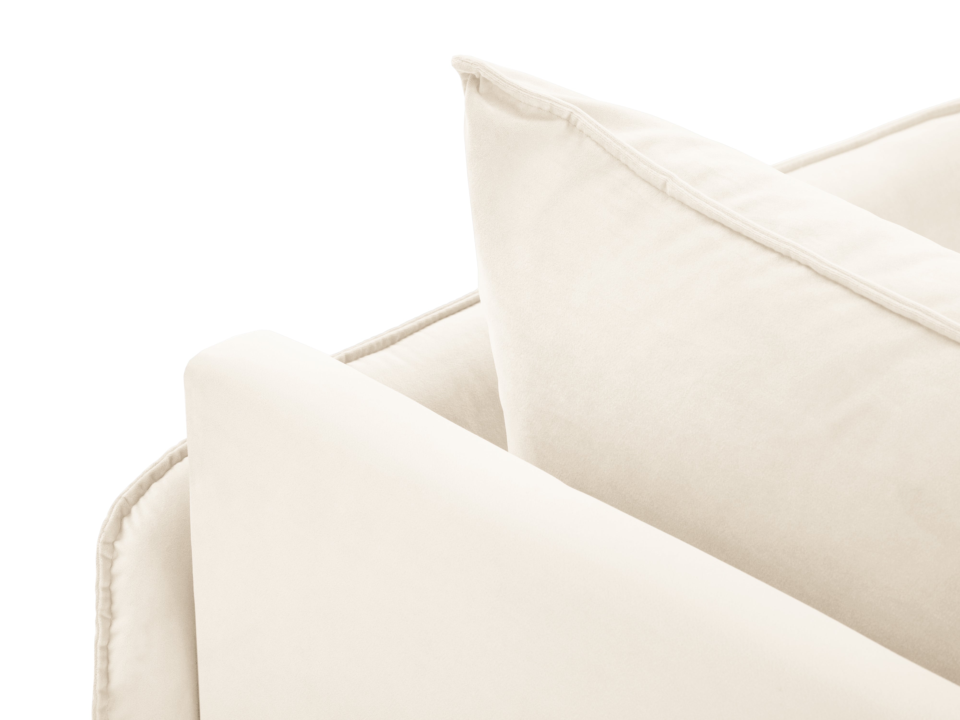 Sofalängs rechts VIENNA hellbeige mit goldenem Fuß