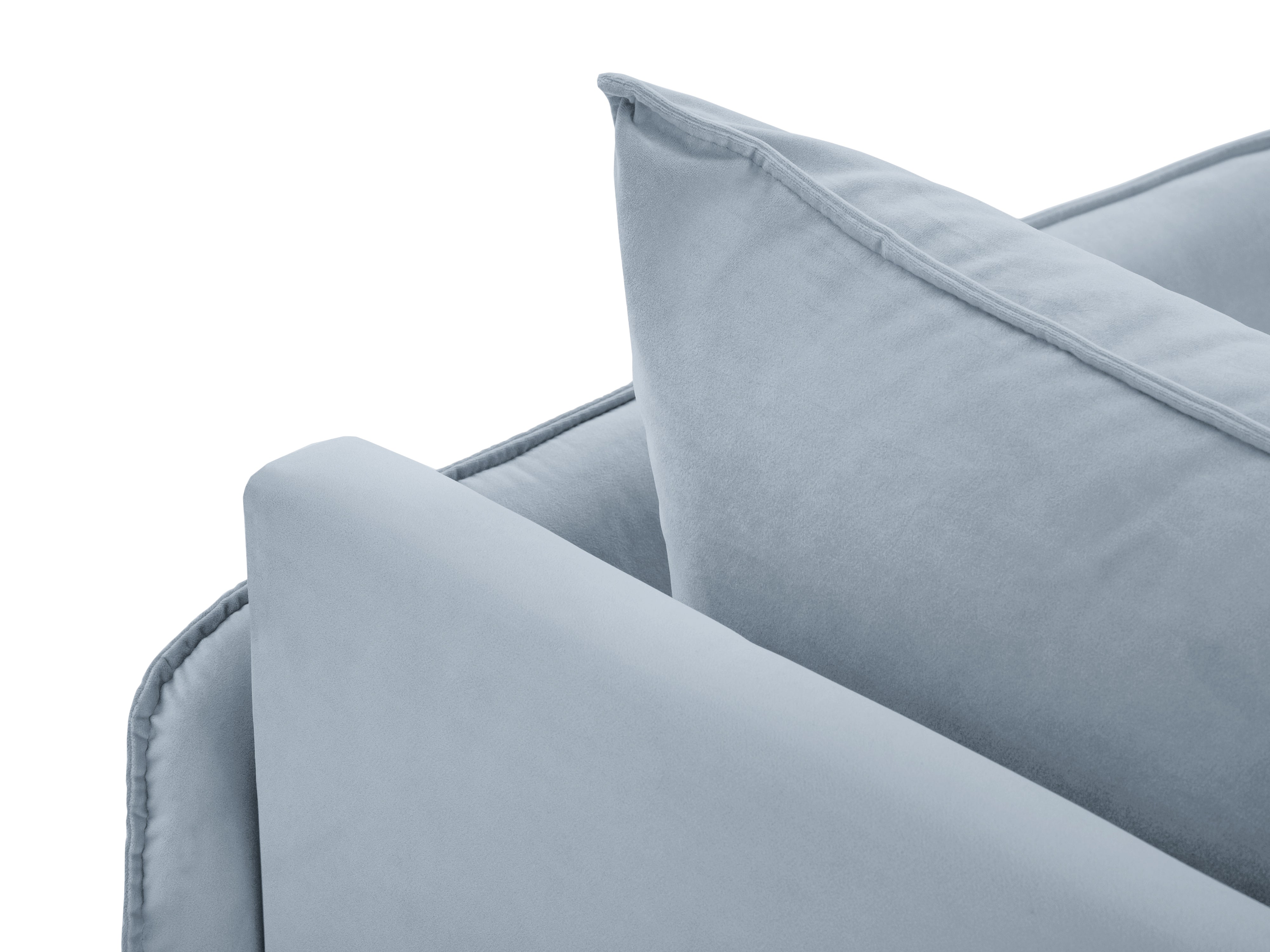 Sofalängs rechts VIENNA hellblau mit goldenem Fuß