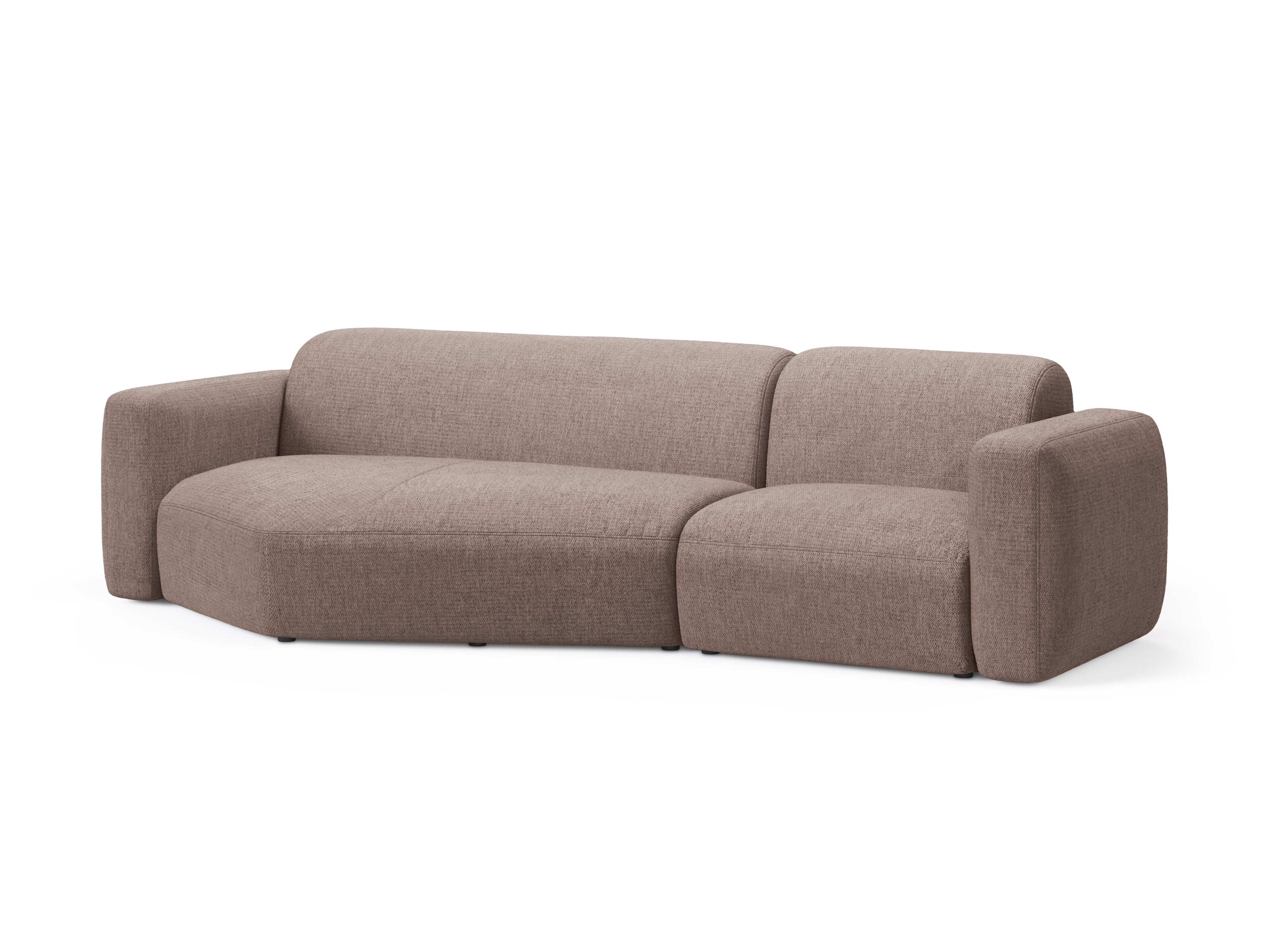 Linksseitige Eckcouch STRINO in beigem Chenille