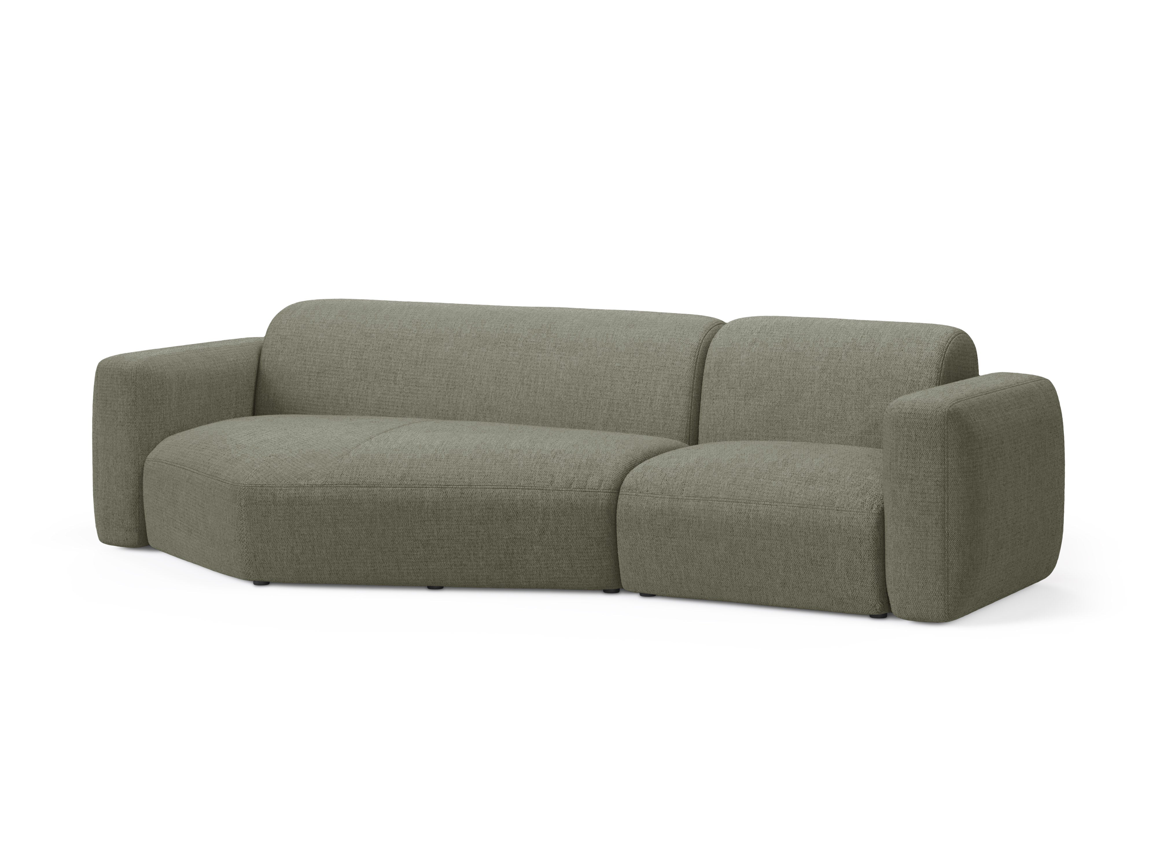 Linksseitige Eckcouch STRINO olivgrüner Chenille