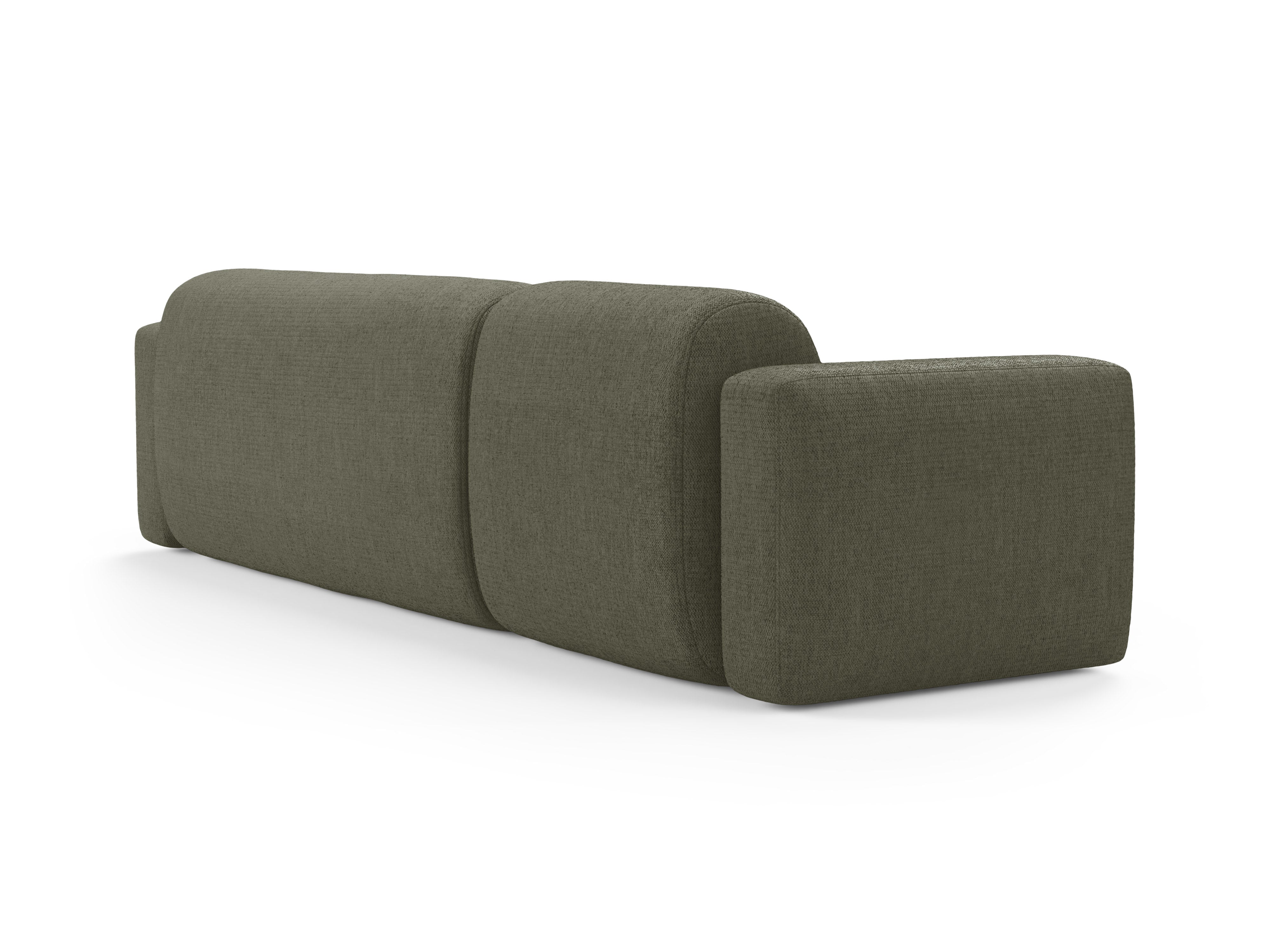Linksseitige Eckcouch STRINO olivgrüner Chenille