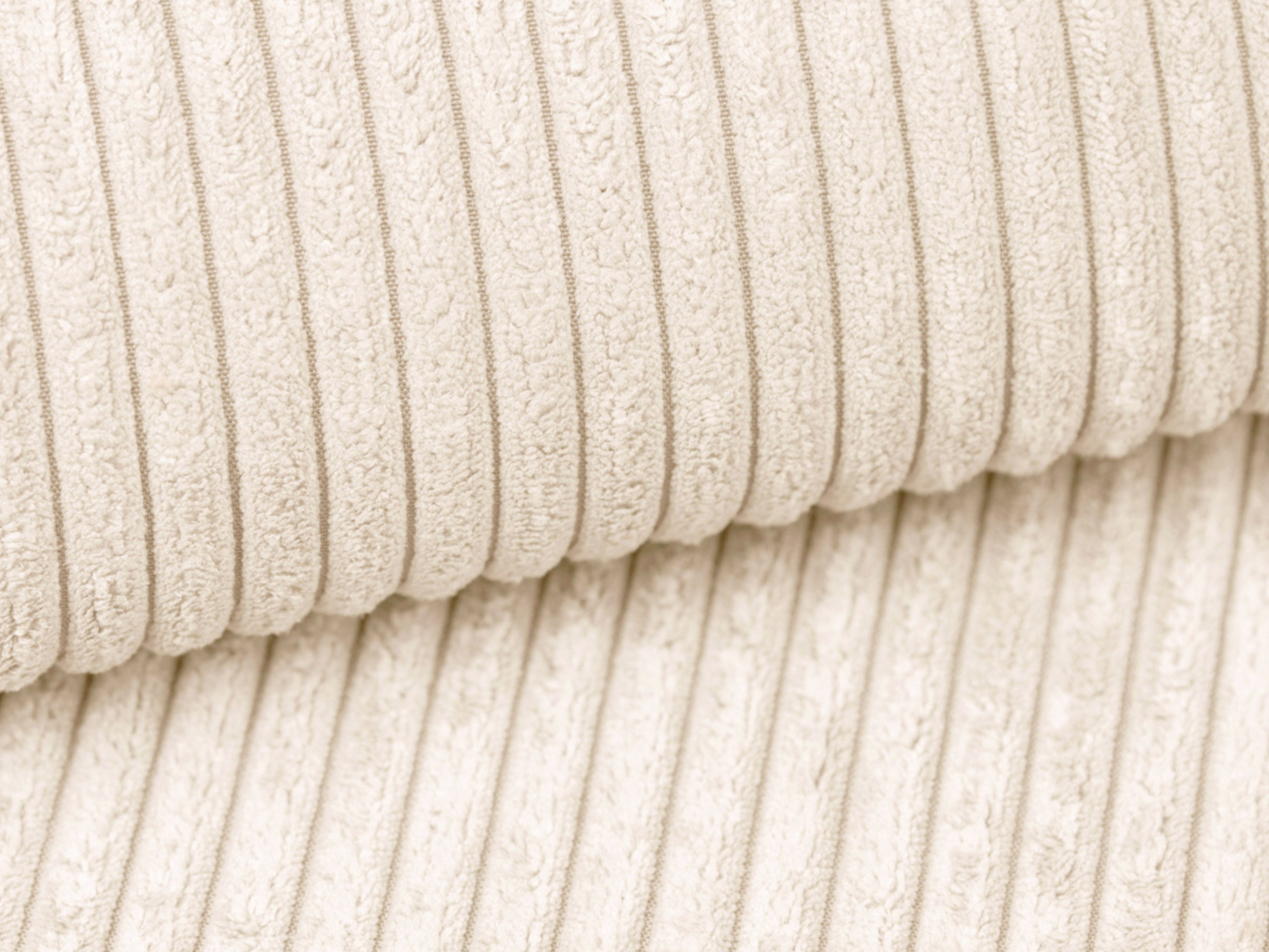 Symmetrical 4-Seater Corner Sofa CAMPI Cream Corduroy