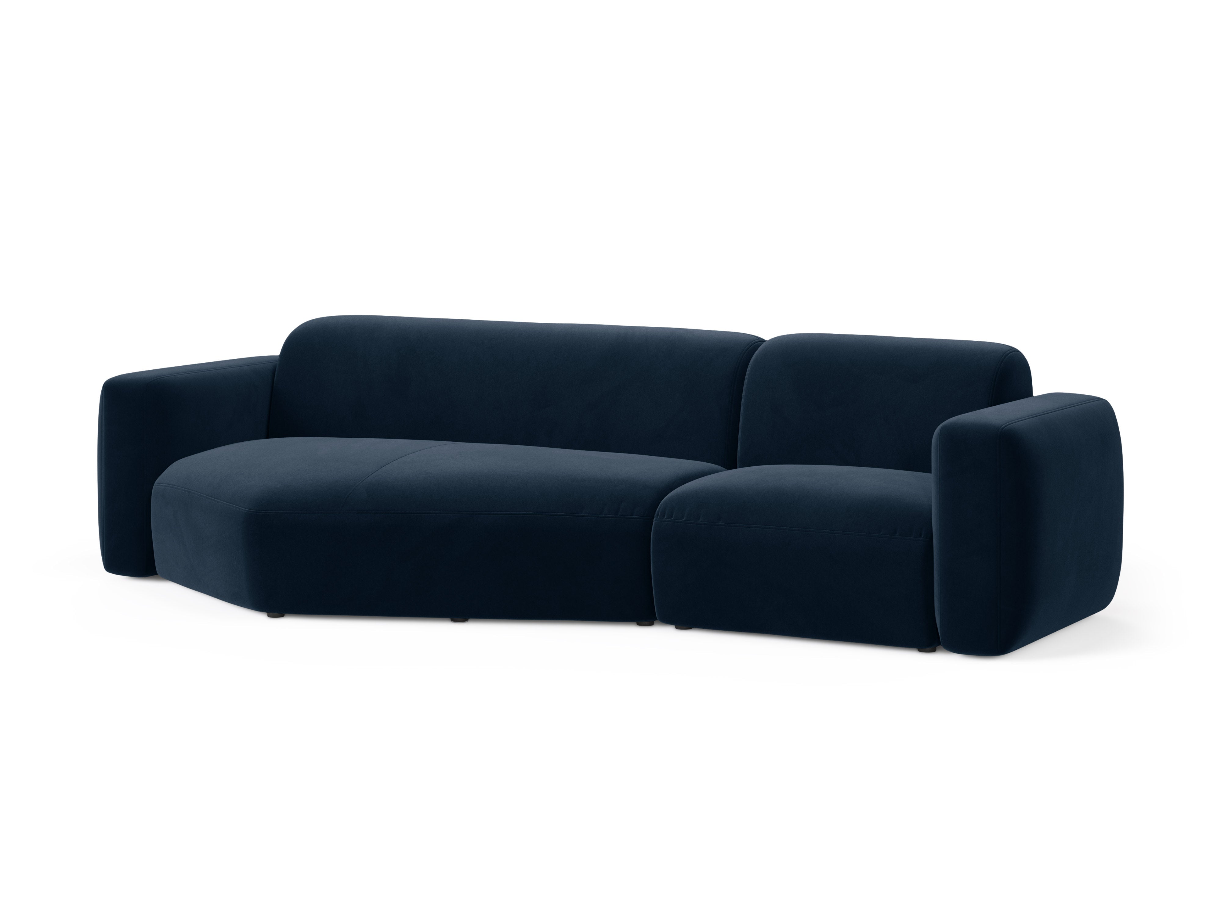 Samt-Ecksofa links STRINO in Marineblau