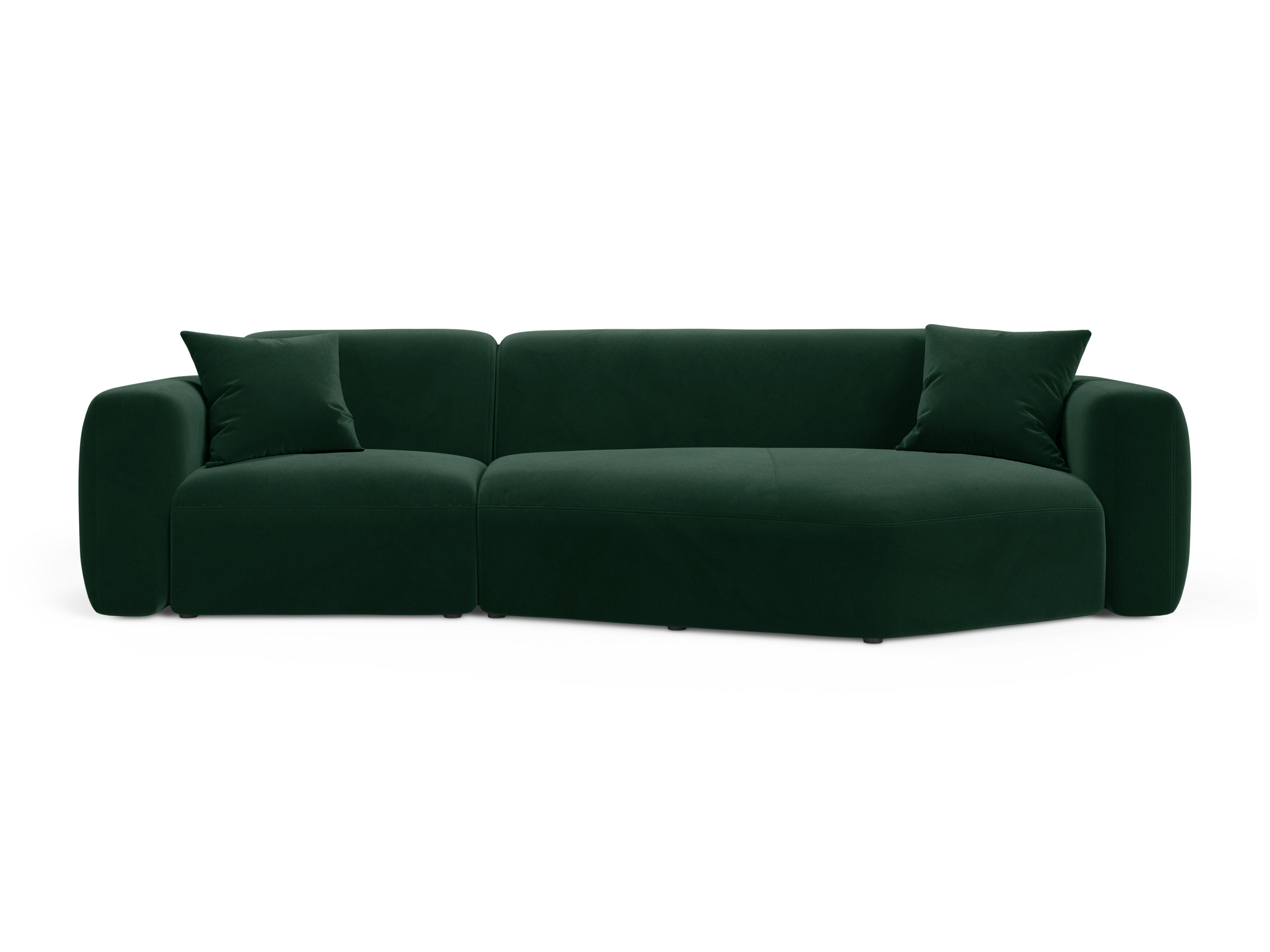Samt-Ecksofa rechts STRINO in Flaschengrün