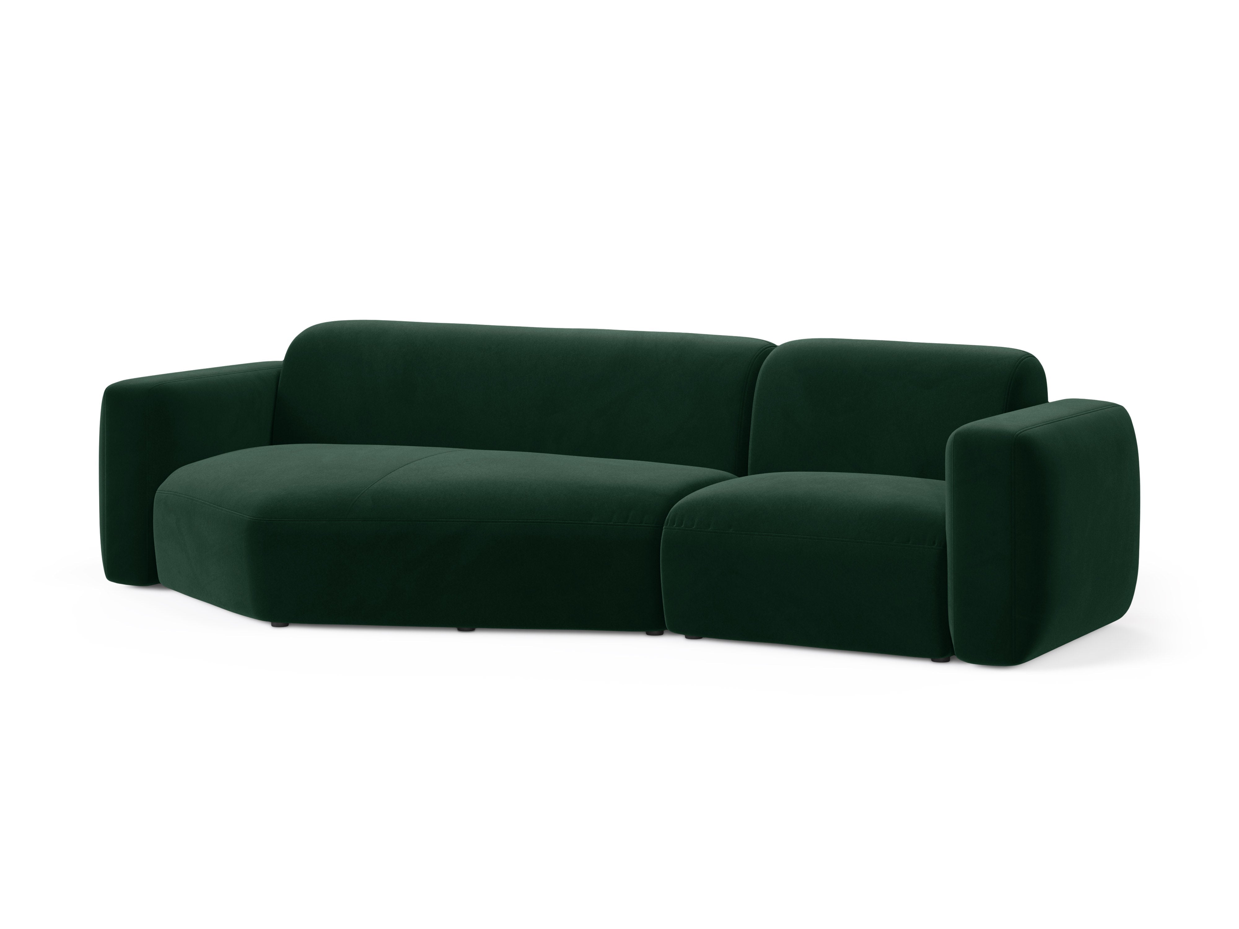 Samt-Ecksofa links STRINO in Flaschengrün