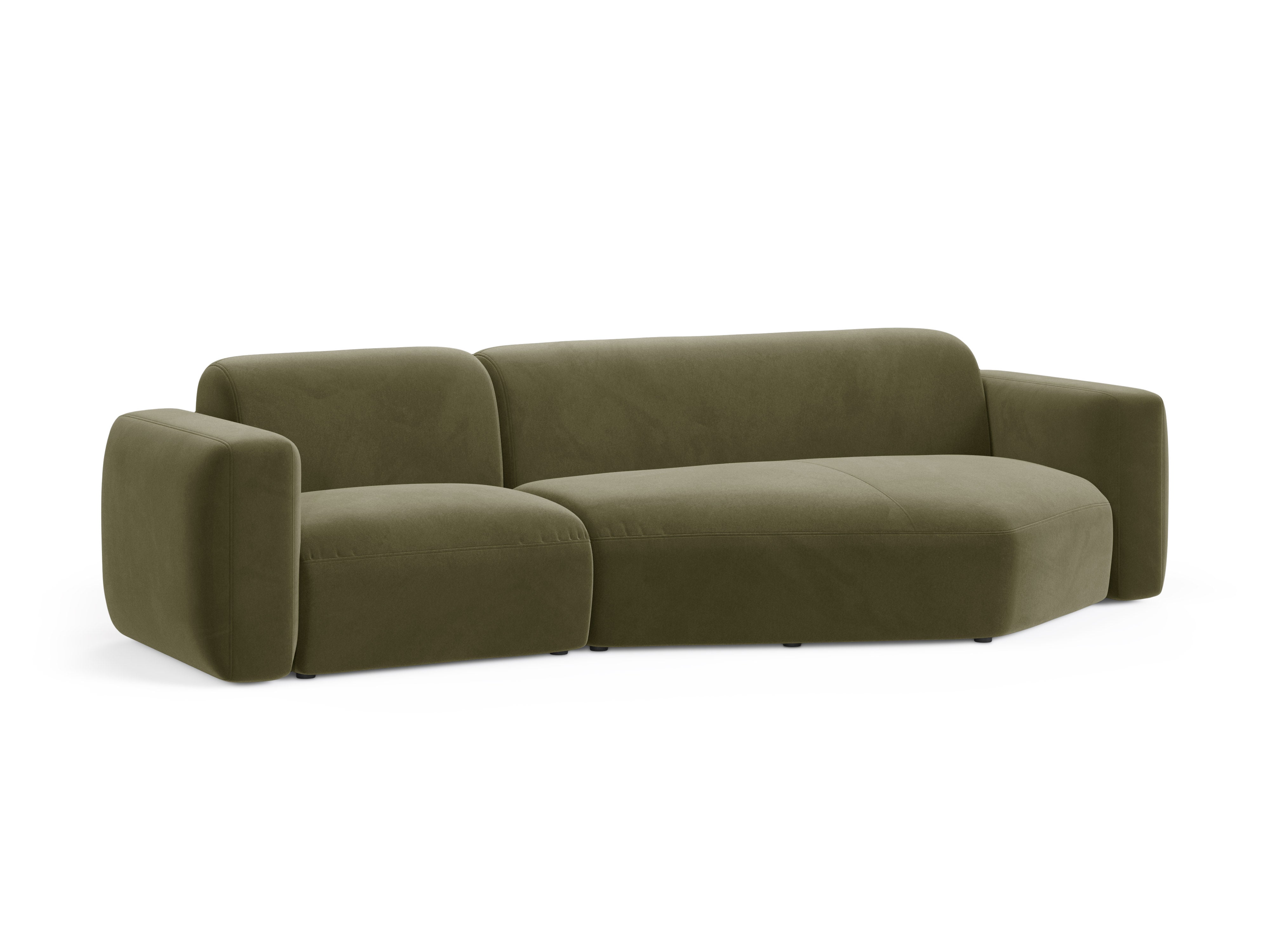 Samt-Ecksofa links STRINO grün