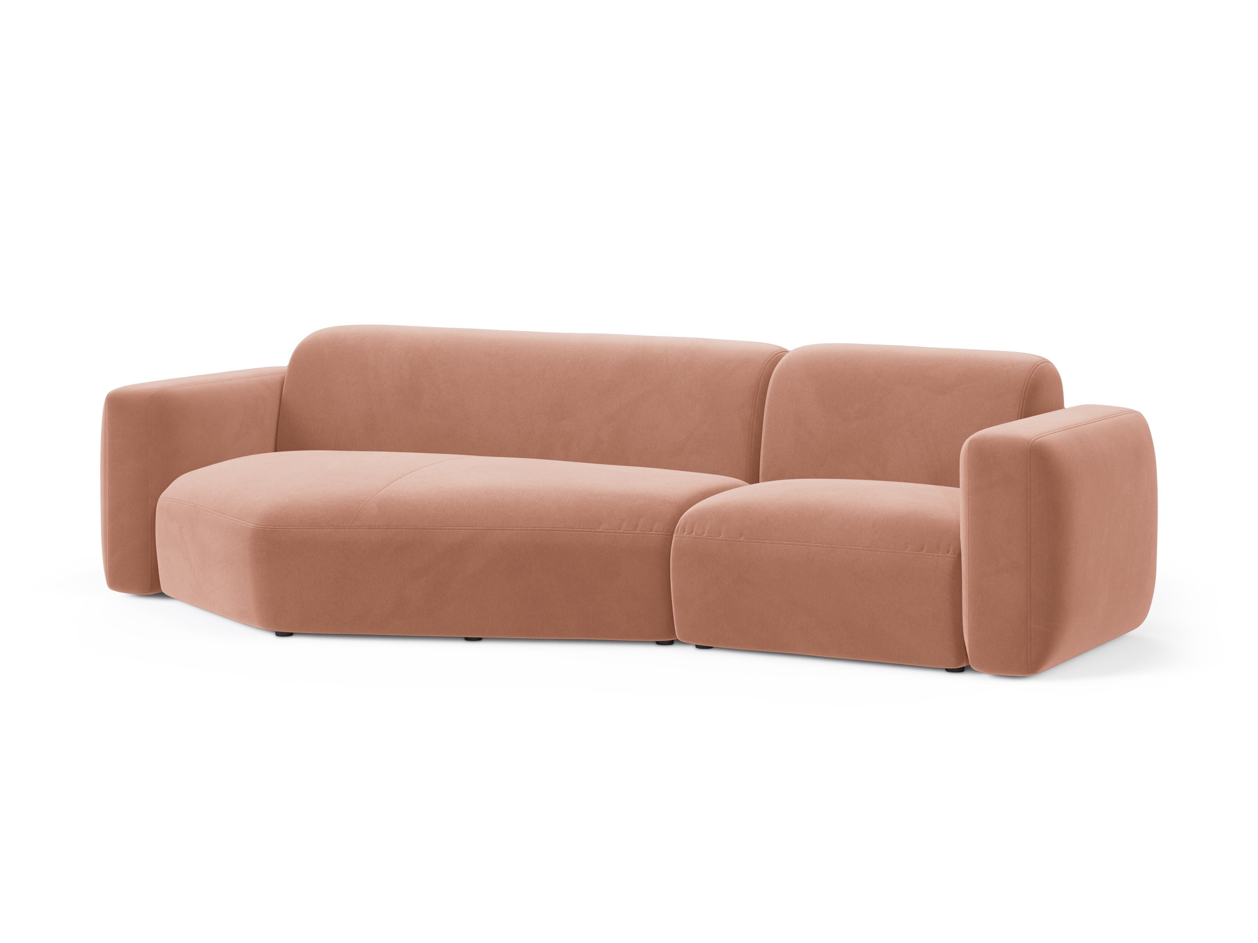 Samt-Ecksofa links STRINO rosa