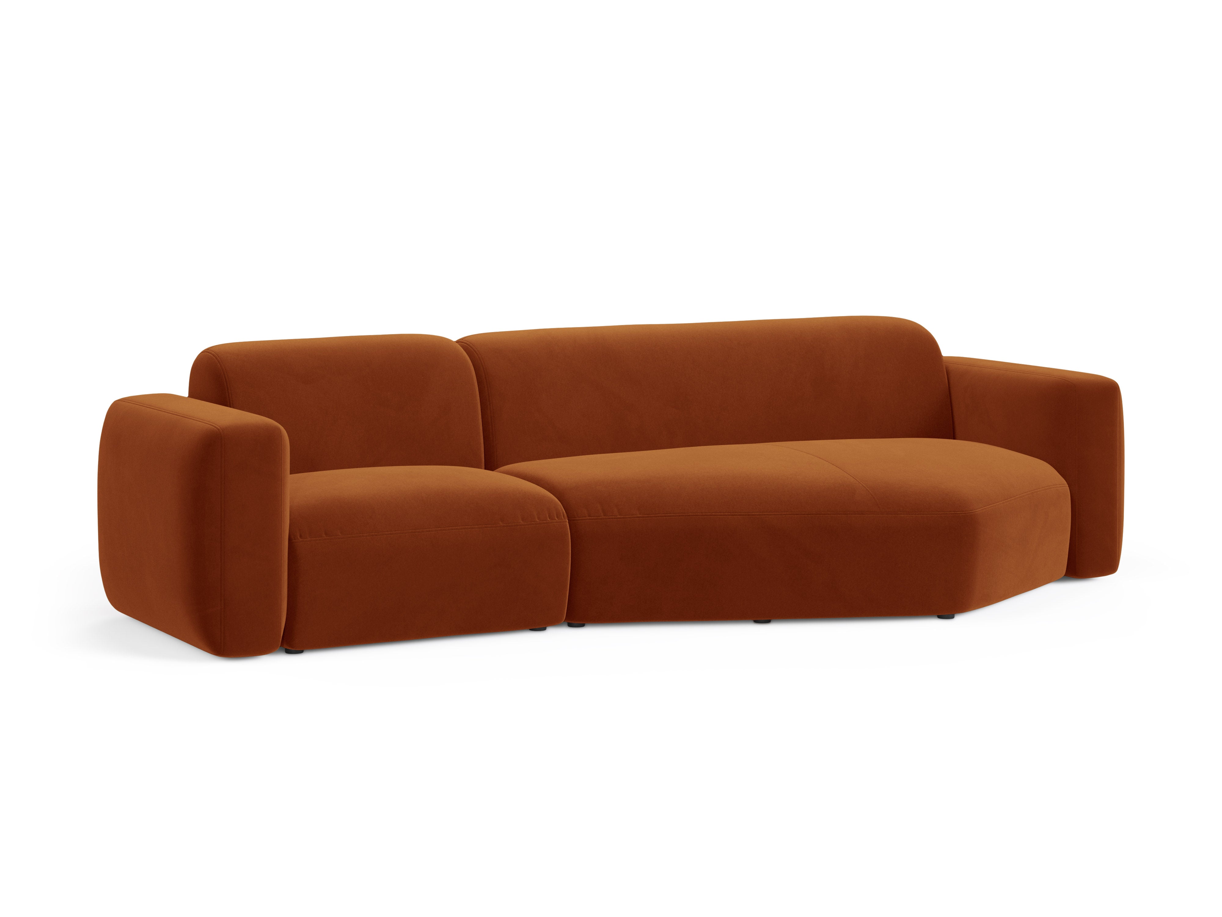 Samt-Ecksofa links STRINO Terrakotta