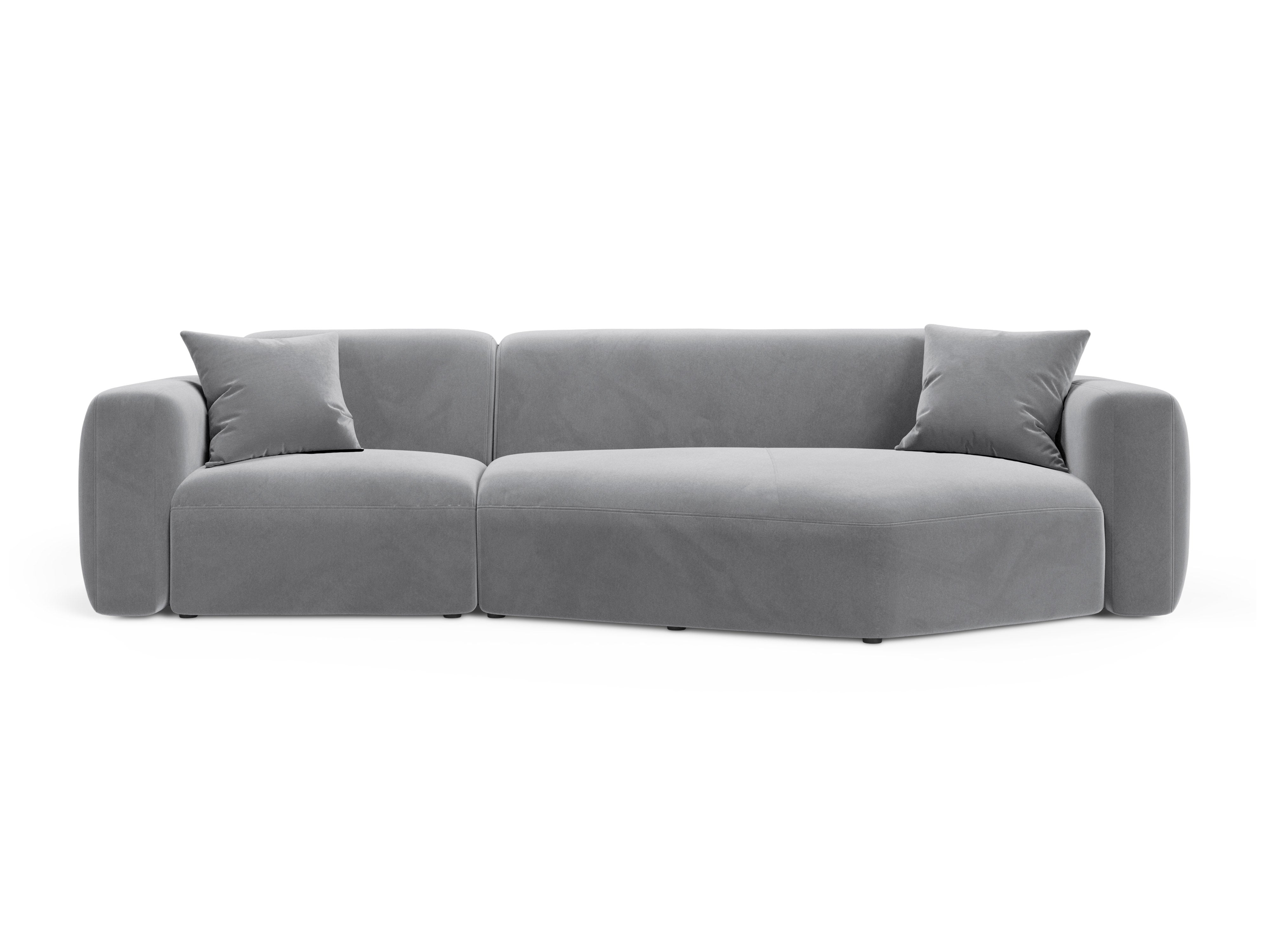 Samt-Ecksofa rechts STRINO grau