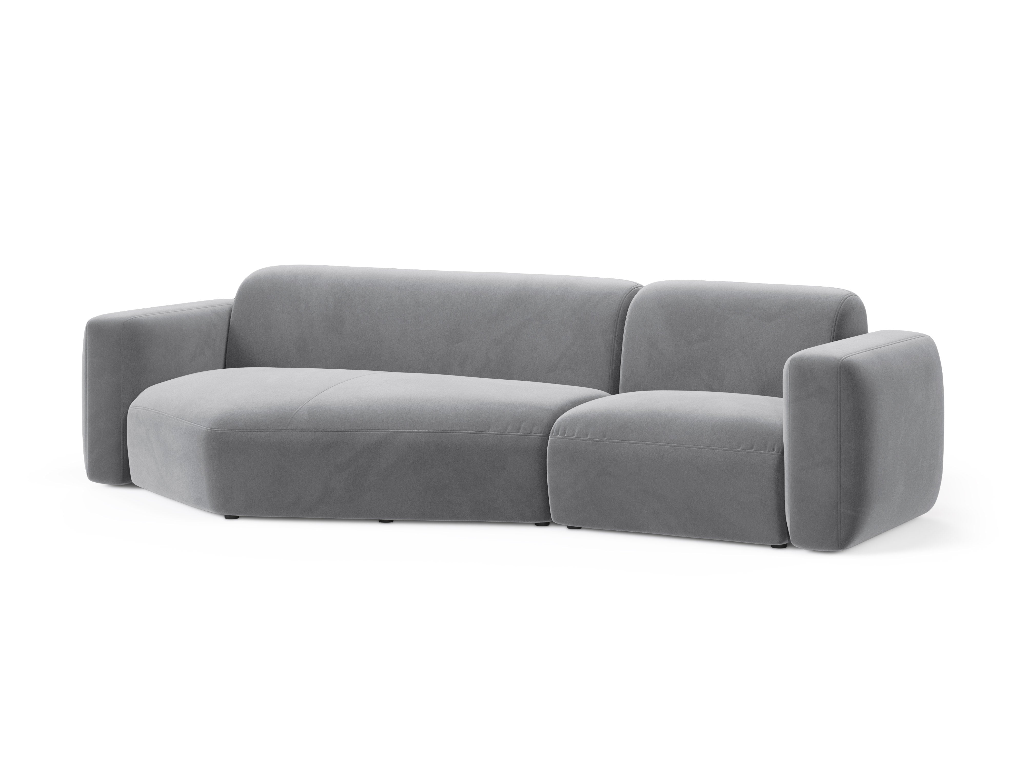Samt-Ecksofa links STRINO grau