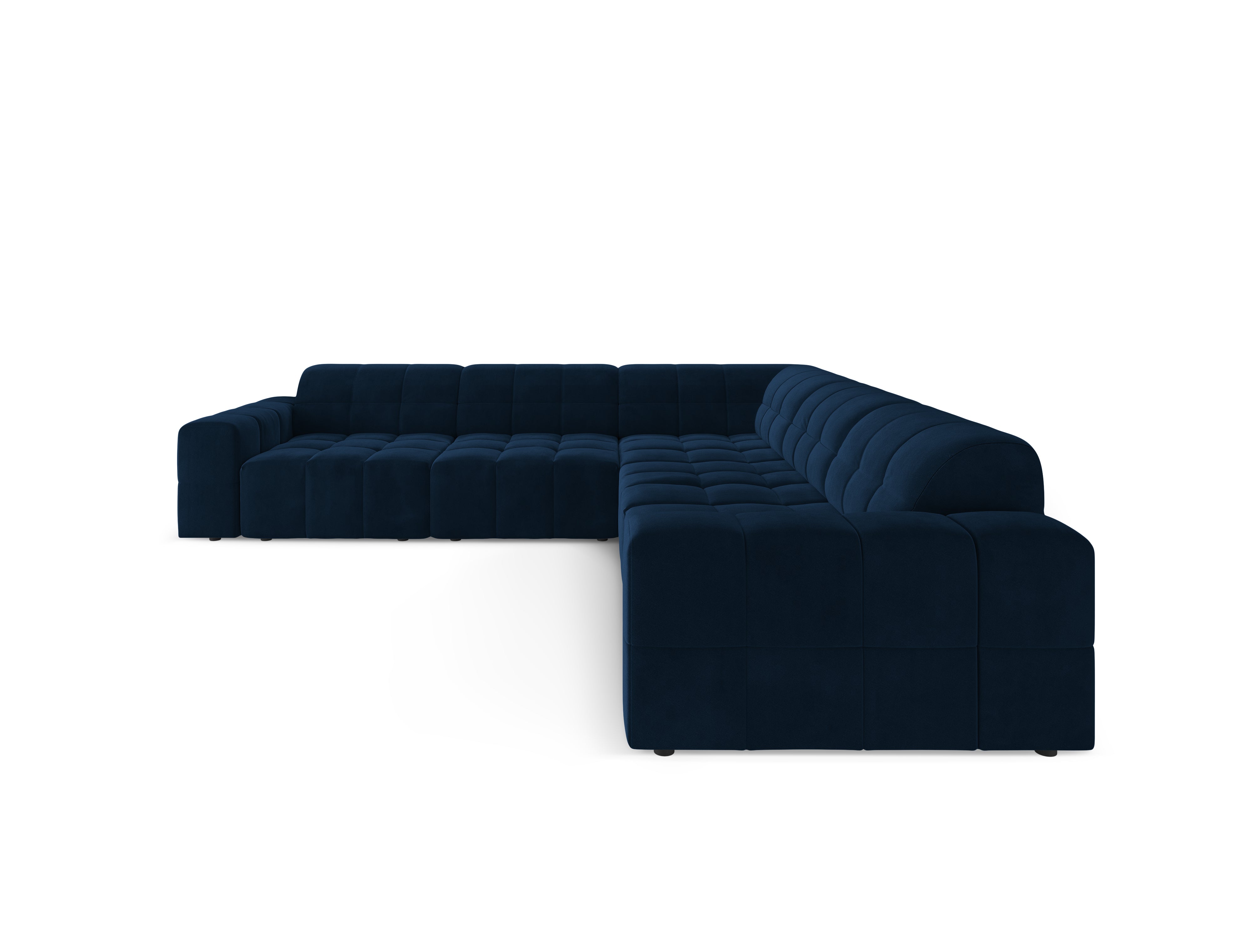Samt-Ecksofa symmetrisch CHICAGO marineblau