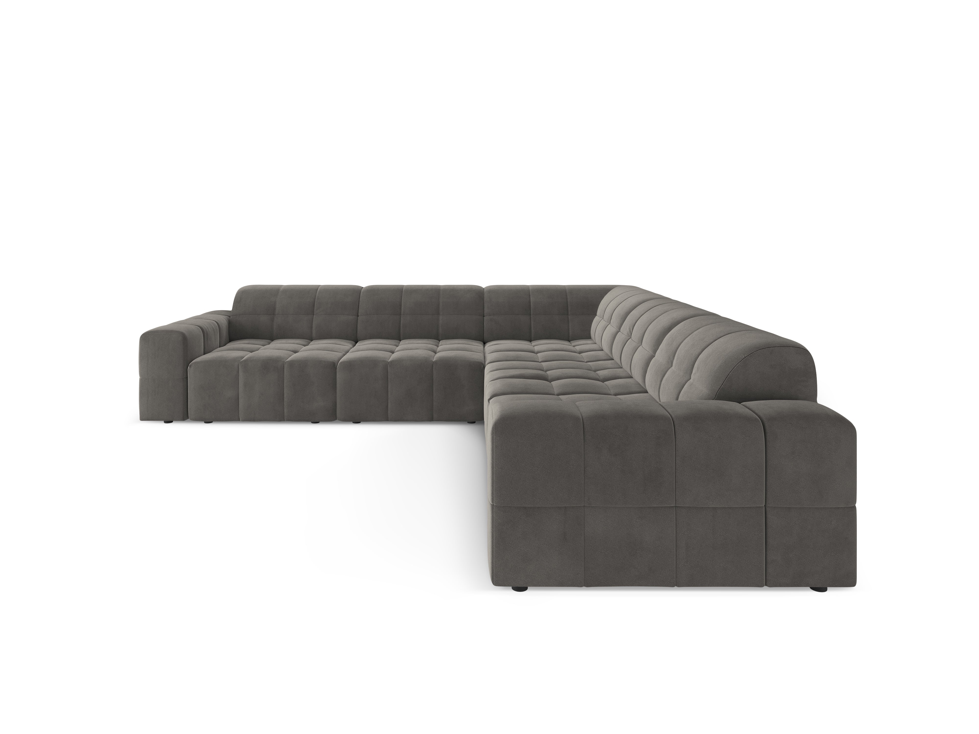 Symmetrische Samt-Eckcouch CHICAGO grau