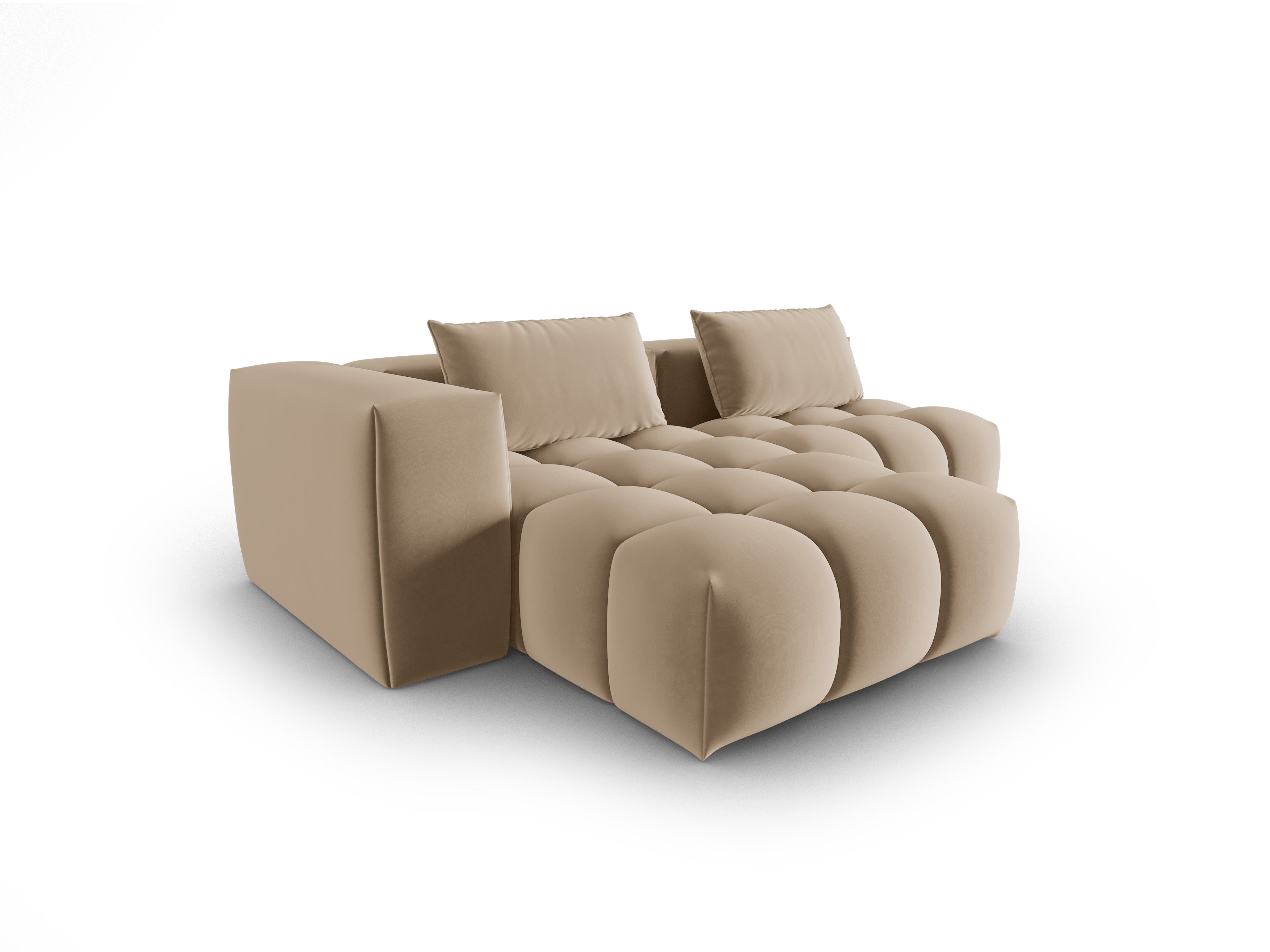 Samt-Ecksofa 3-sitzig links offen VERONA sandfarben