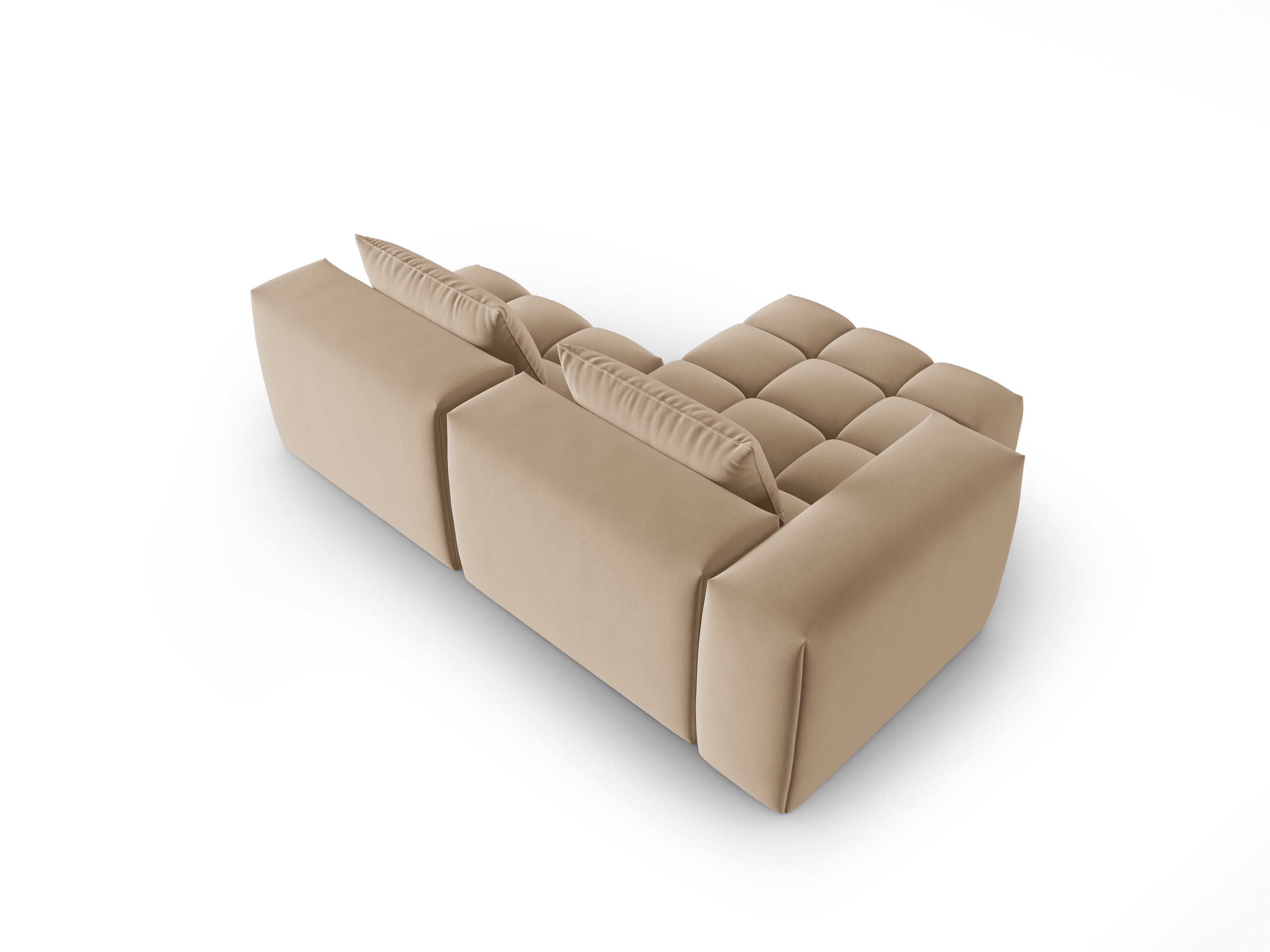 Samt-Ecksofa 3-sitzig links offen VERONA sandfarben