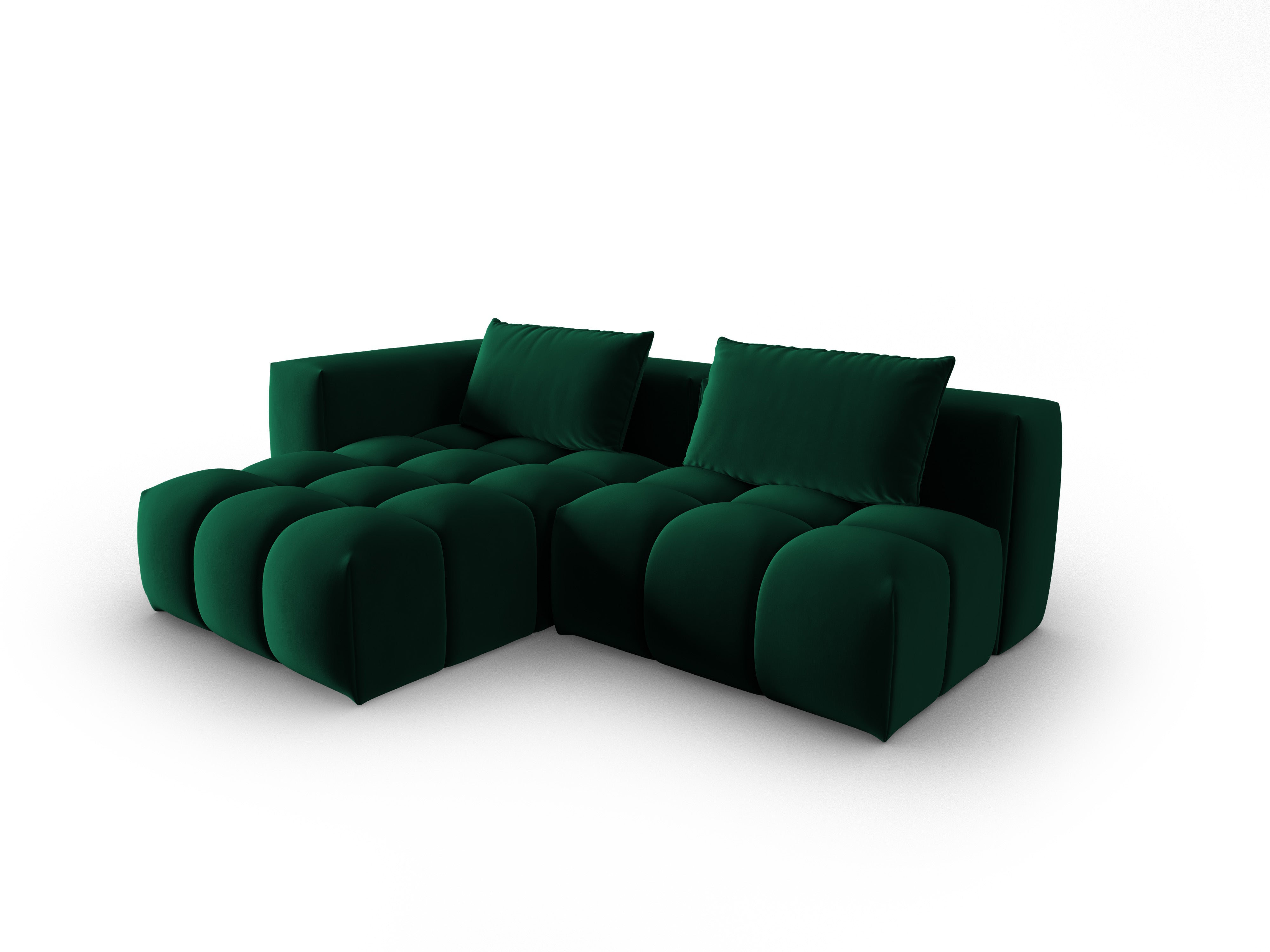 Velvet Corner Sofa 3-Seater Left-Open VERONA Bottle Green