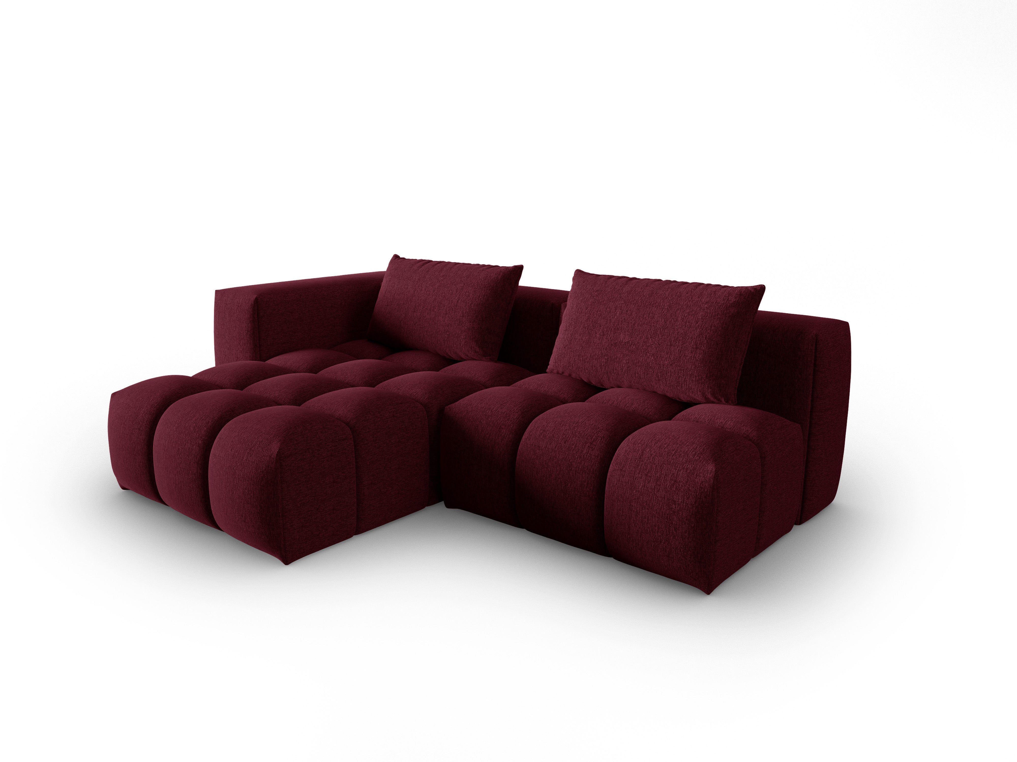 Left-facing open 3-seater corner sofa VERONA burgundy
