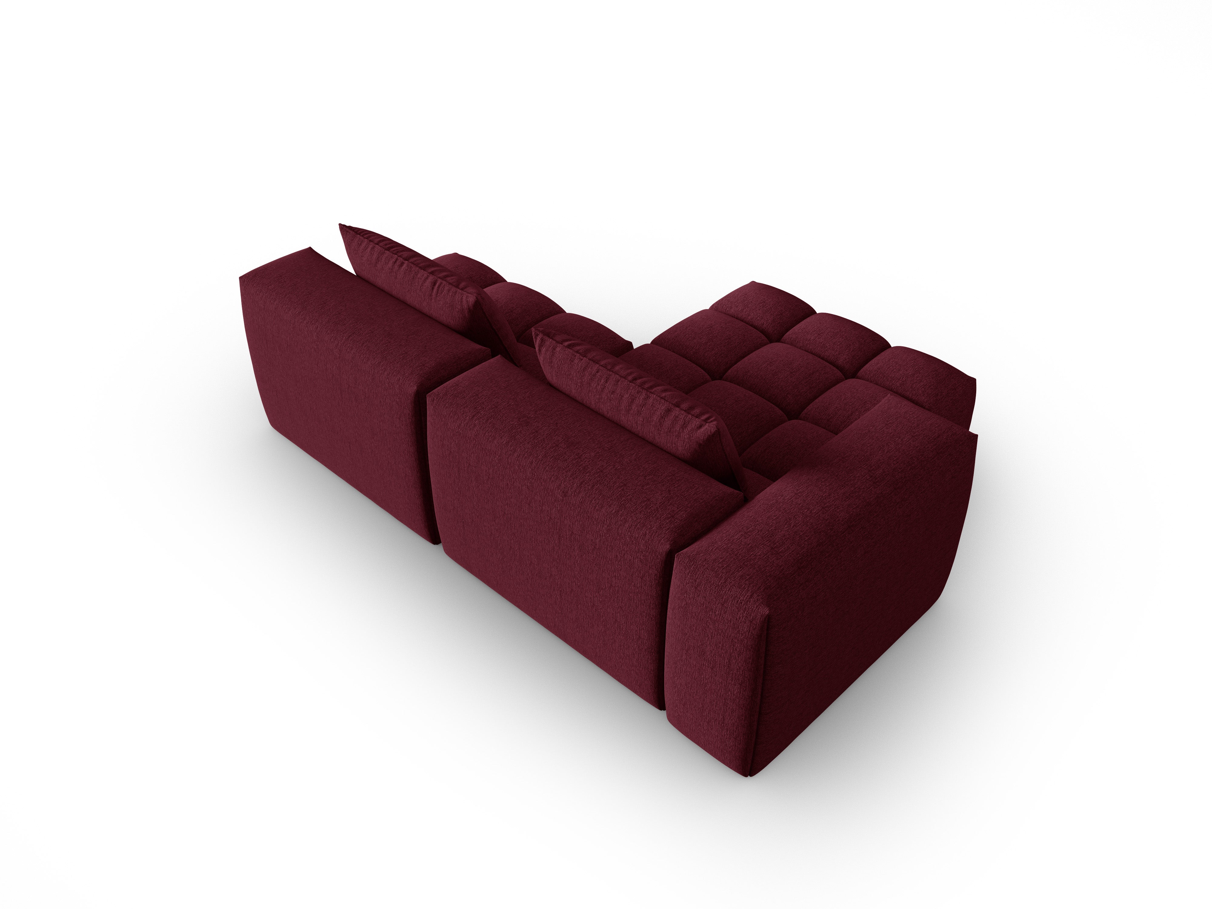 Left-facing open 3-seater corner sofa VERONA burgundy