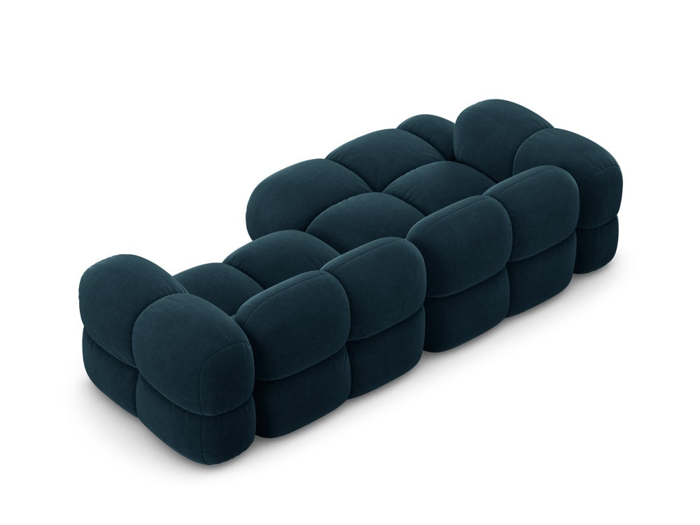 Velvet corner sofa for 3 people, left-sided LORETTO petrol