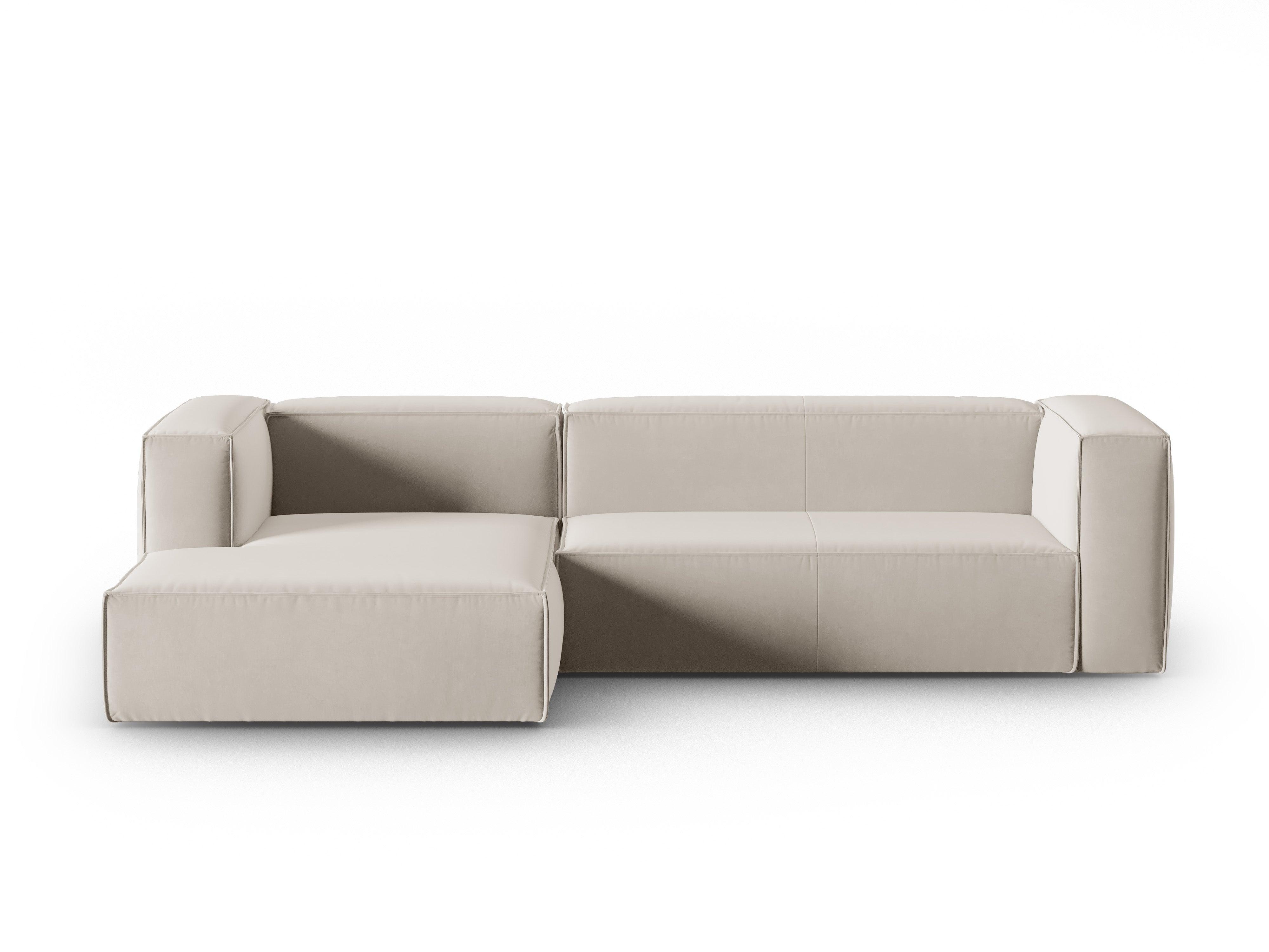 Ecksofa Samt 4-Sitzer links MACKAY hellbeige