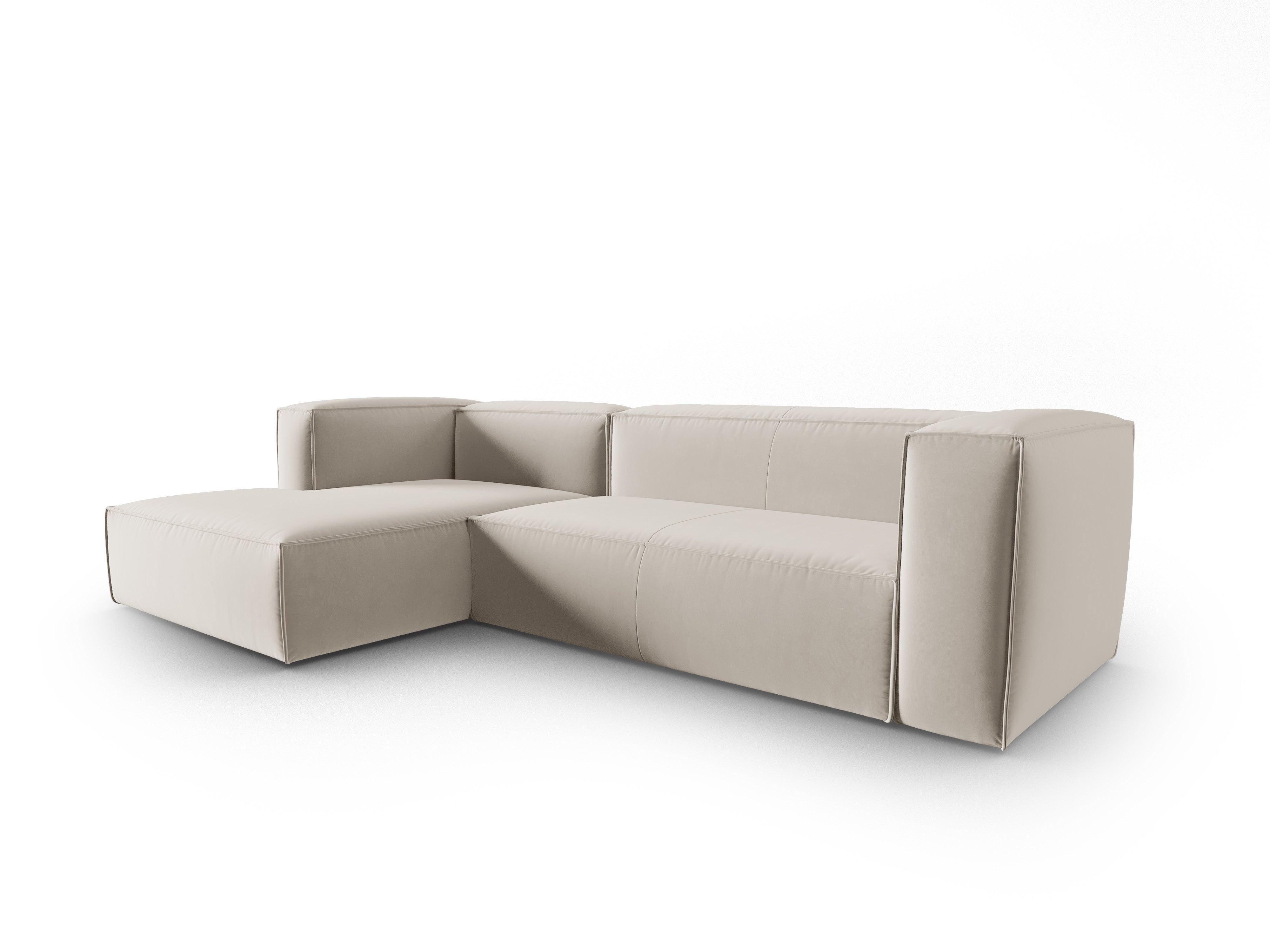 Ecksofa Samt 4-Sitzer links MACKAY hellbeige