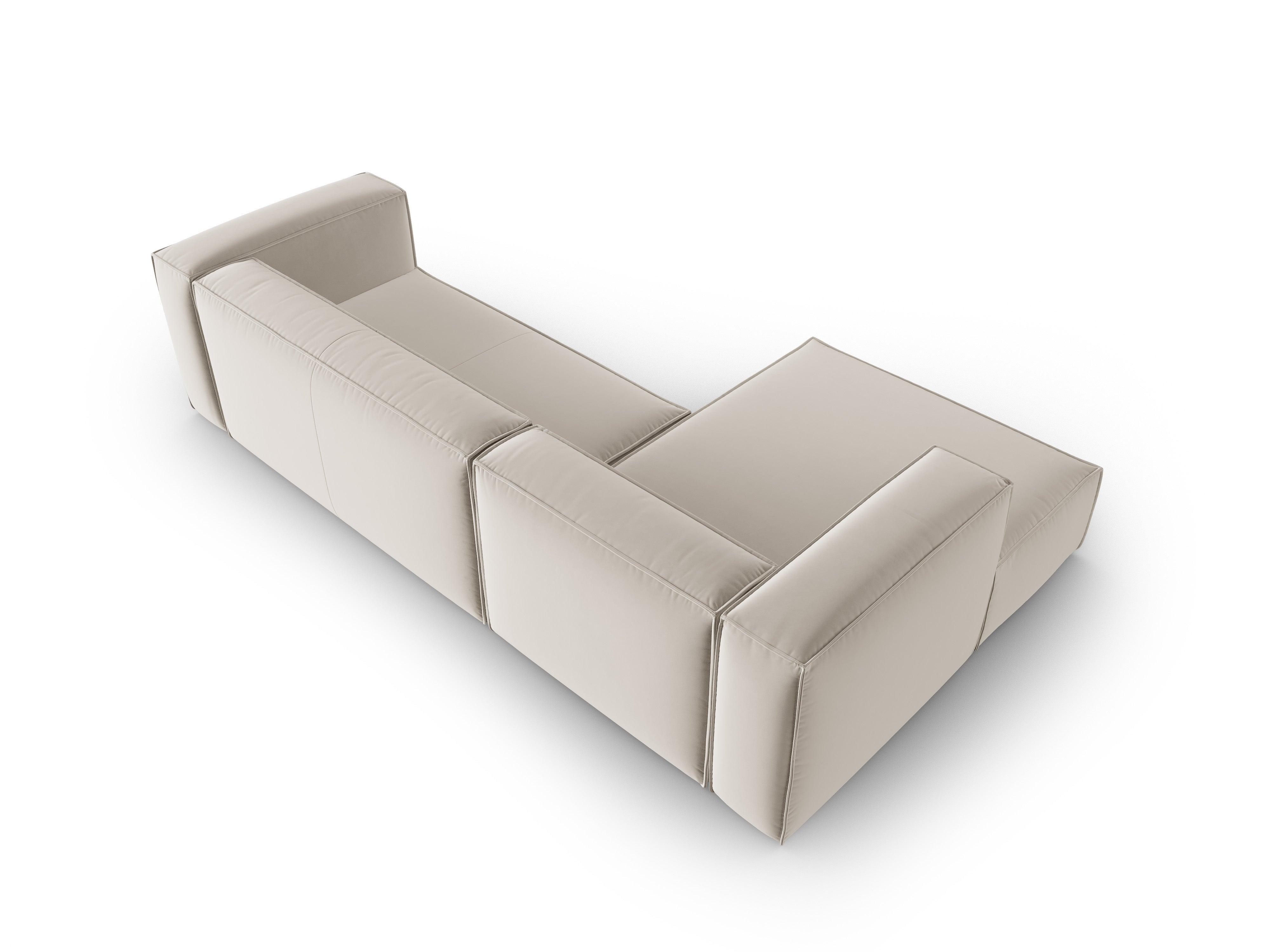 Ecksofa Samt 4-Sitzer links MACKAY hellbeige