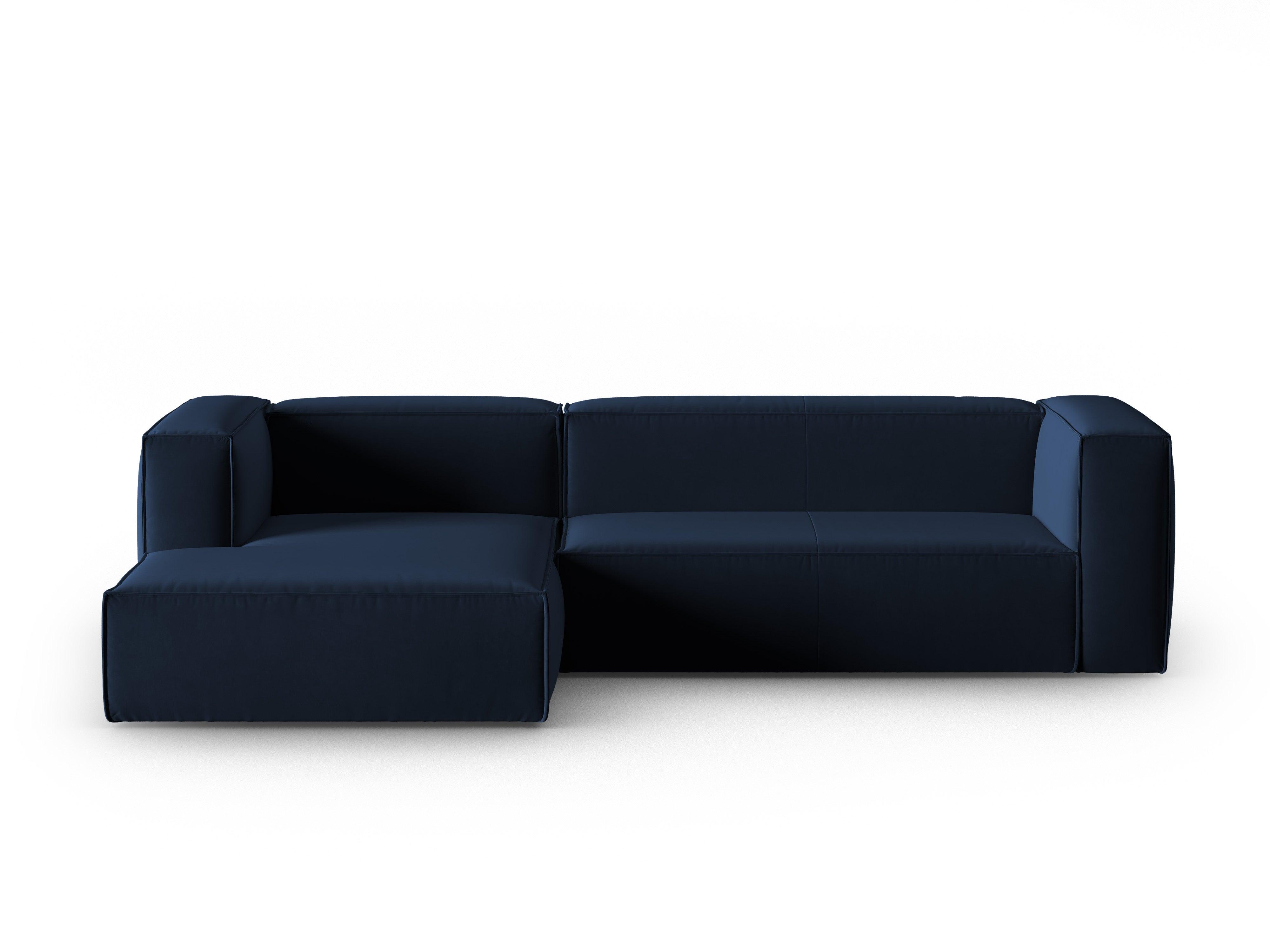 Ecksofa Samt 4-Sitzer links MACKAY royalblau