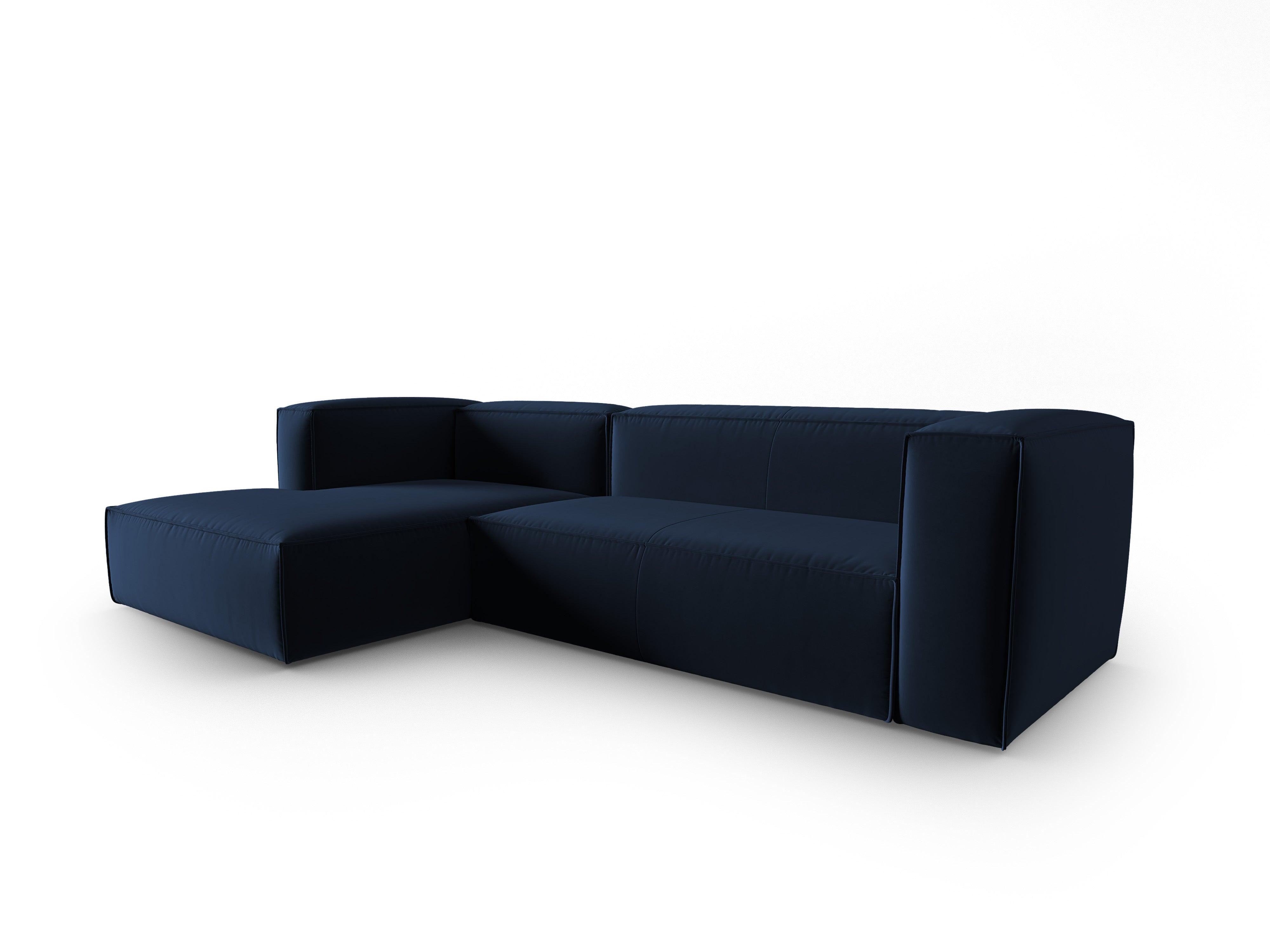 Ecksofa Samt 4-Sitzer links MACKAY royalblau