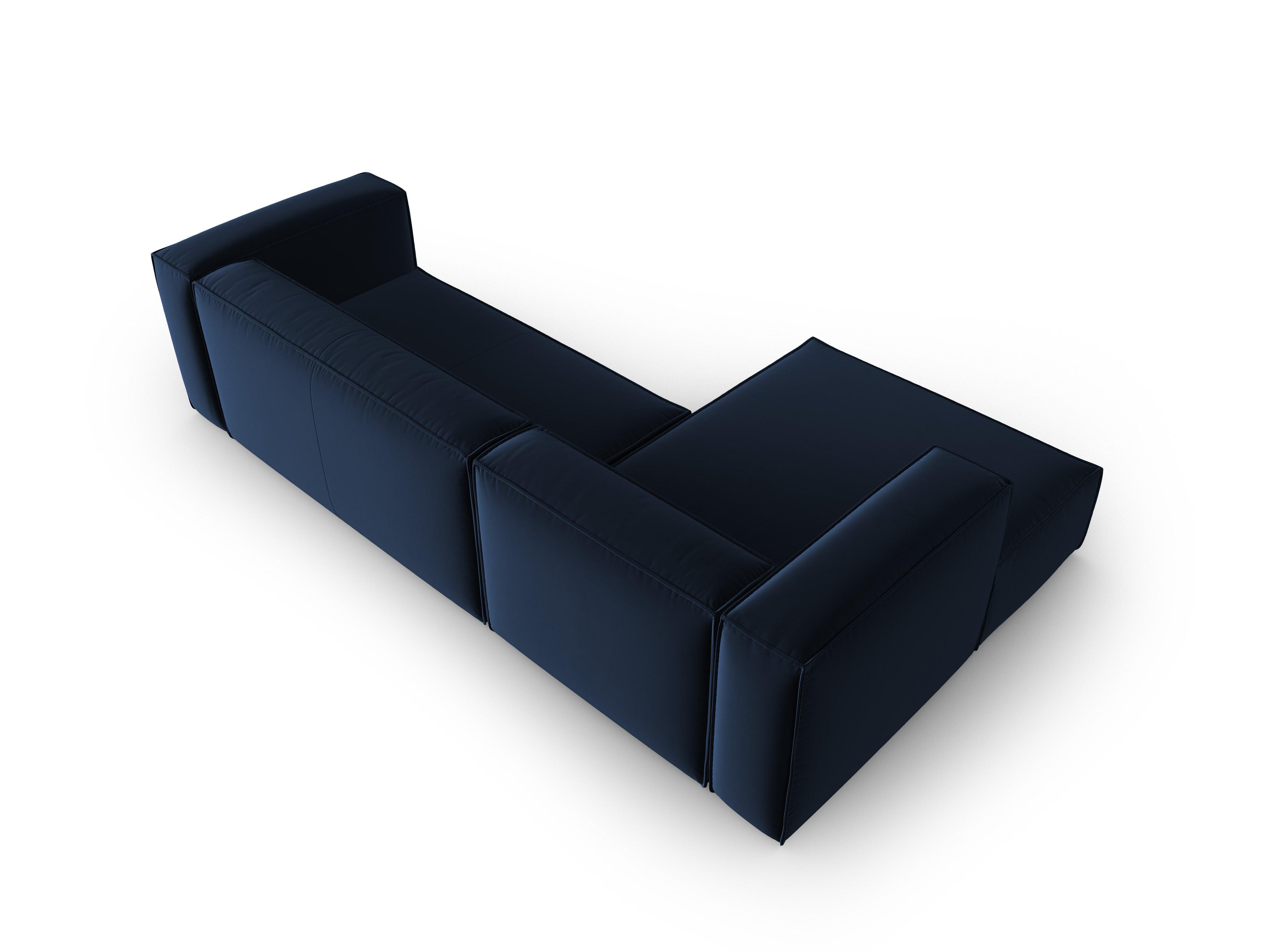 Ecksofa Samt 4-Sitzer links MACKAY royalblau