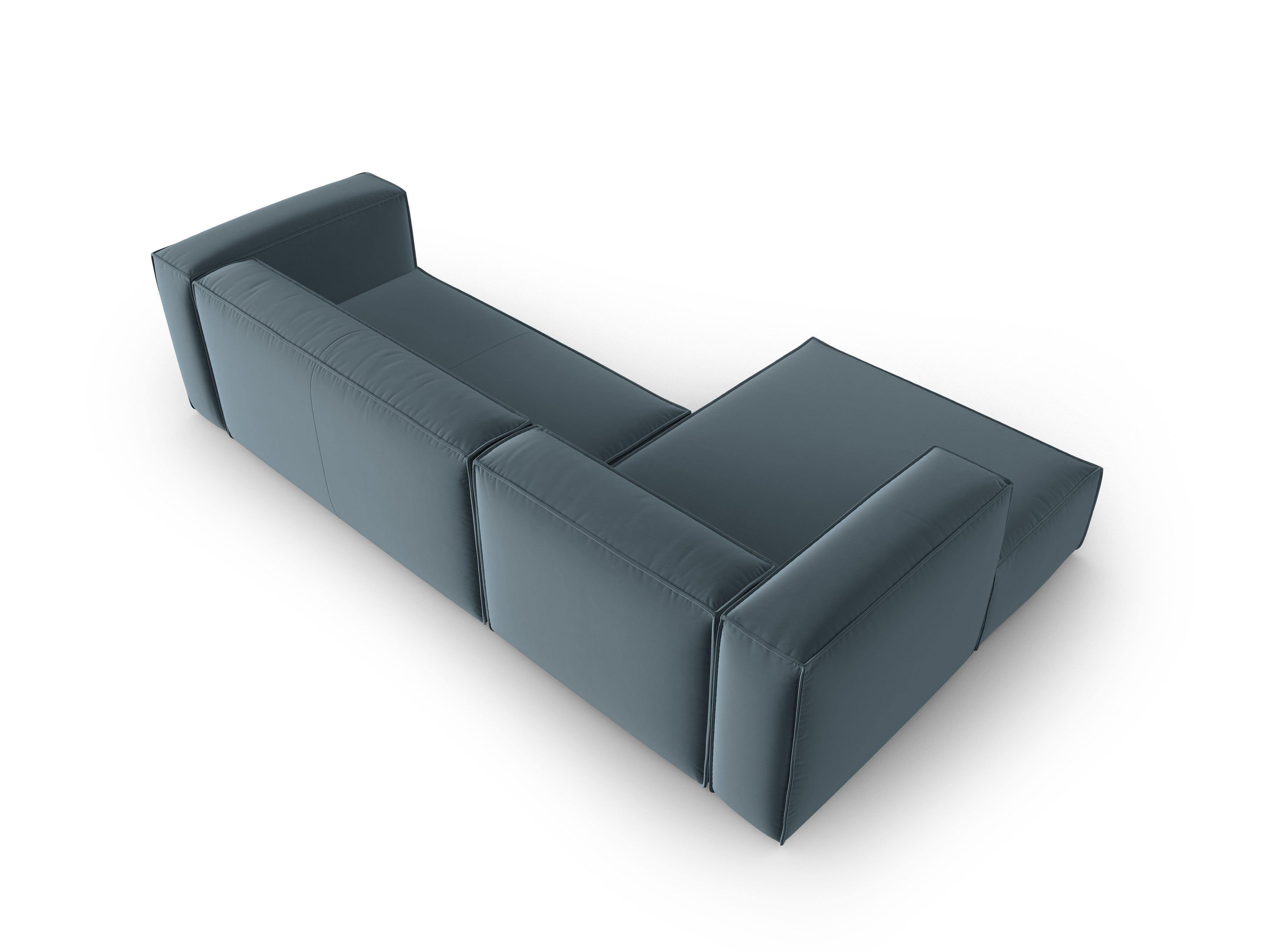 Ecksofa Samt 4-Sitzer links MACKAY blau