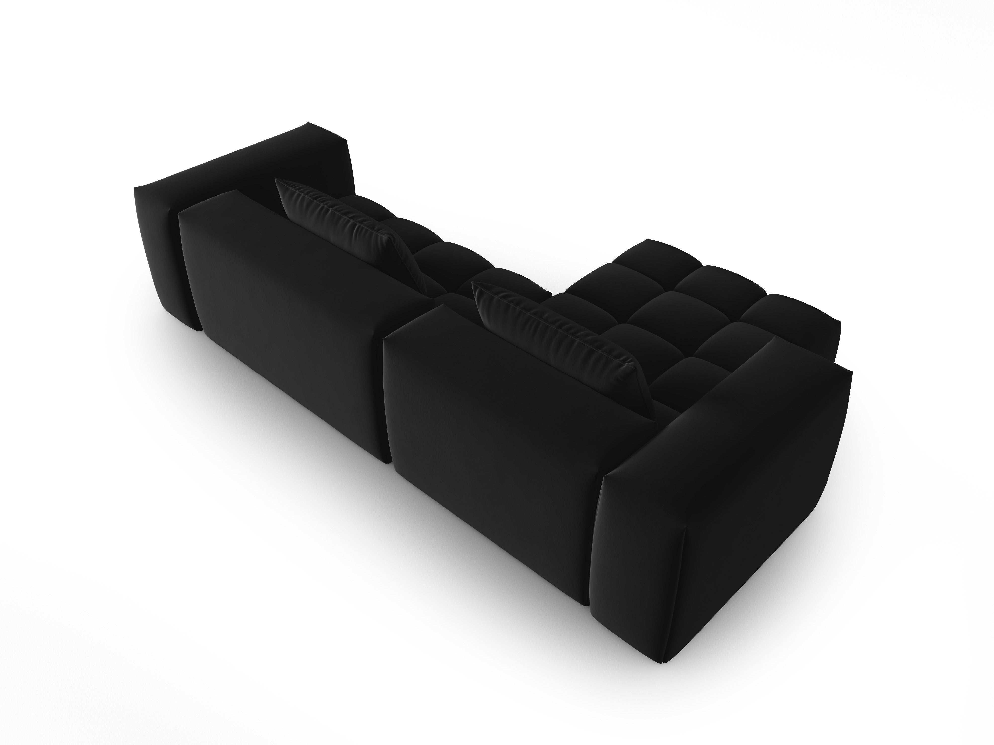 Samt-Ecksofa 3-sitzig links VERONA schwarz